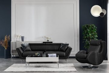 JVmoebel 3-Sitzer Schwarze Dreisitzer Sofa Couchen Möbel Polster, mit Relaxfunktion