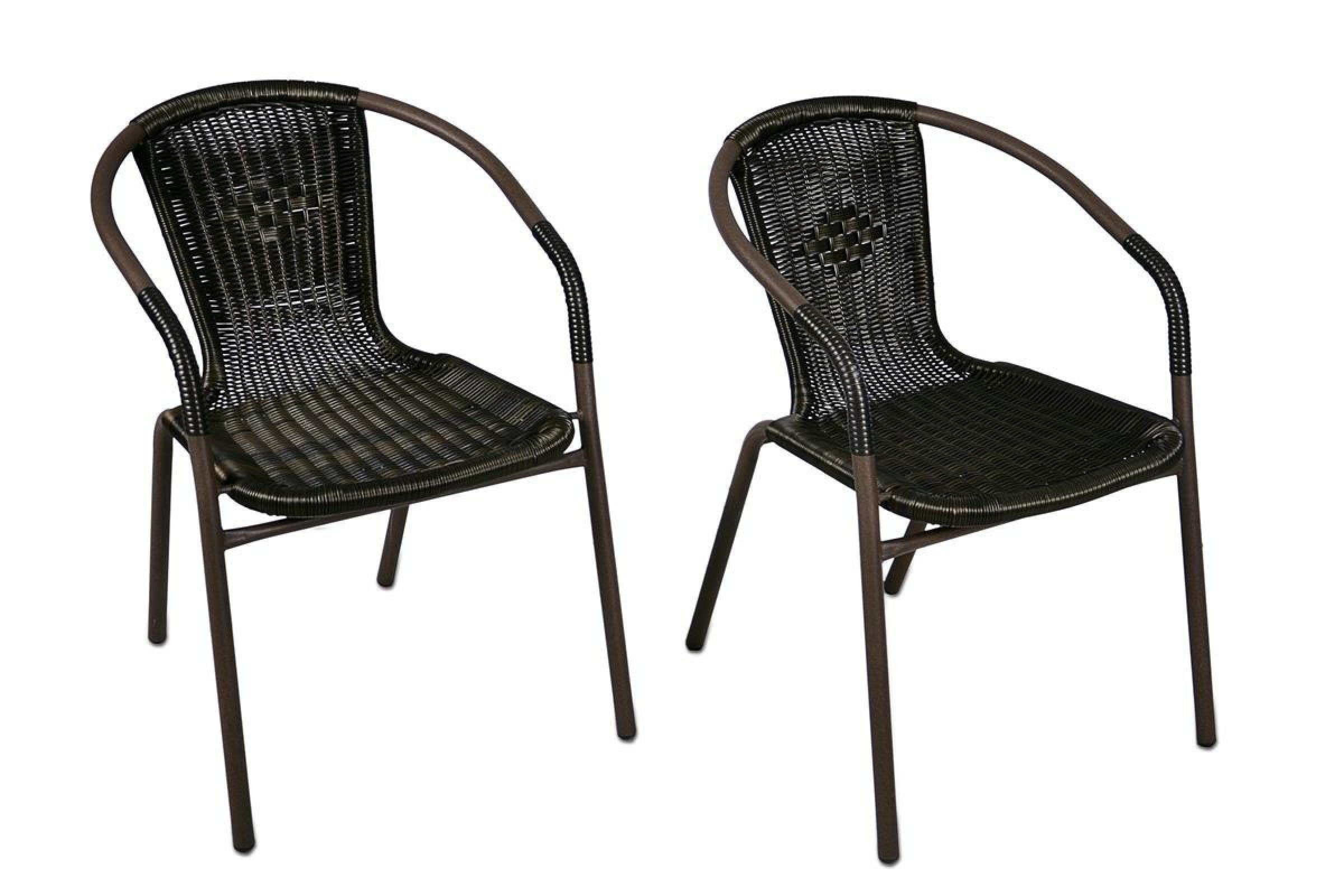VCM Gartenstuhl Balkonstuhl Bistro H. 73 x B. 53 x T. 60 cm (4 St), 4er Set Bistrostuhl, Füße mit Gumminoppen, Hochlehner