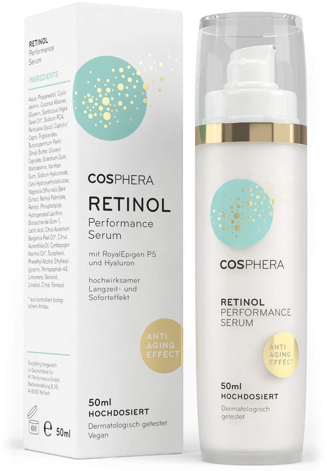 Cosphera Gesichtspflege Cosphera - Retinol Performance Serum 50 ml - für Frauen und Männer, 1-tlg.