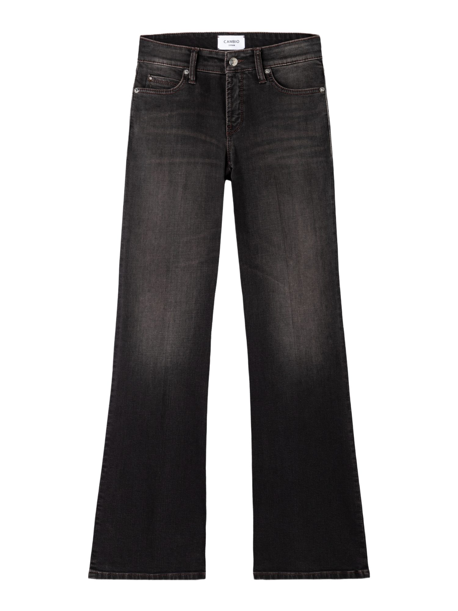 Cambio Schlagjeans schwarz,Casual,Baumwolle,Used Look,Flared Fit,Mittel