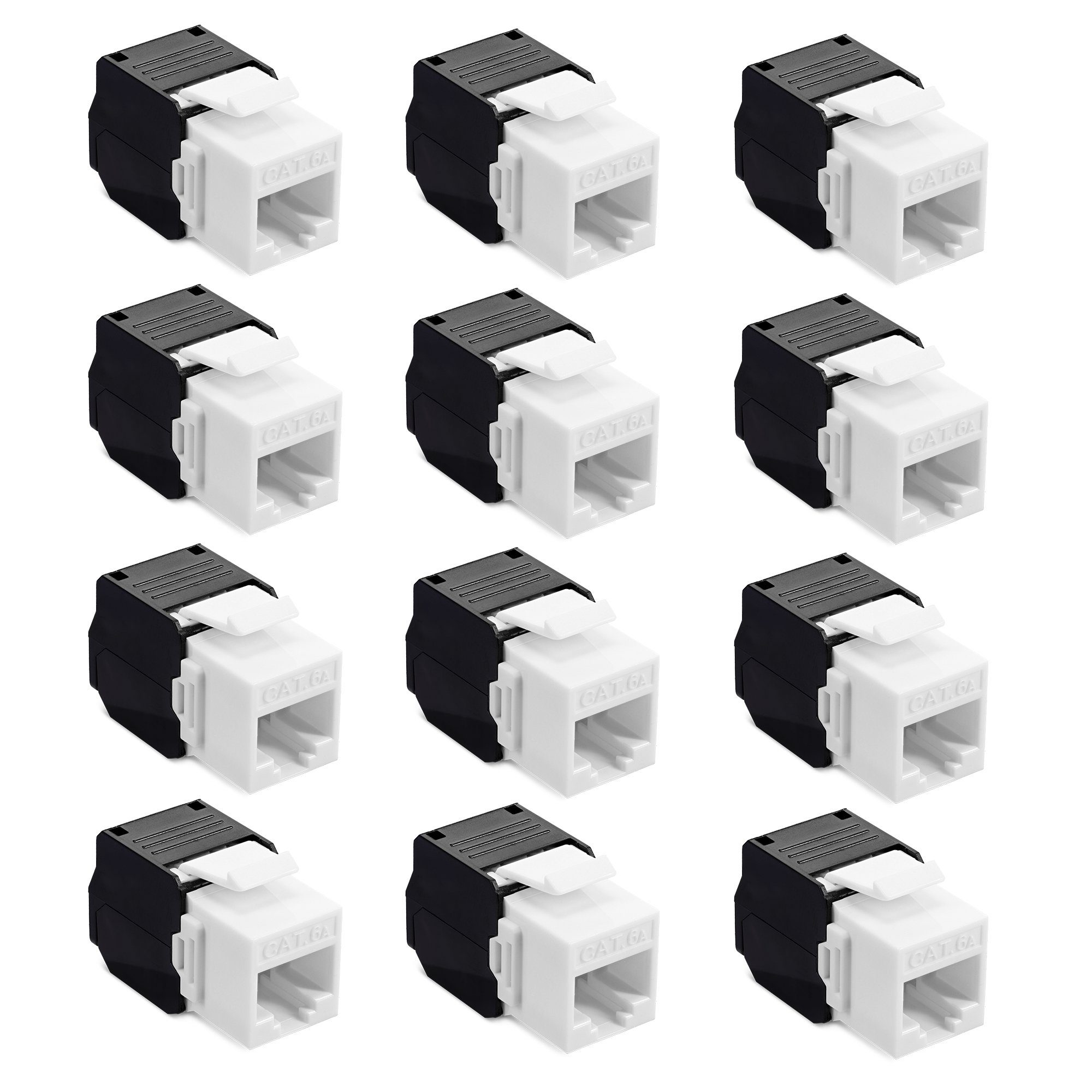 12x Keystone Modul für CAT 6 Kabel - 1 Gbit/s - Kunststoff Gehäuse Netzwerk-Adapter