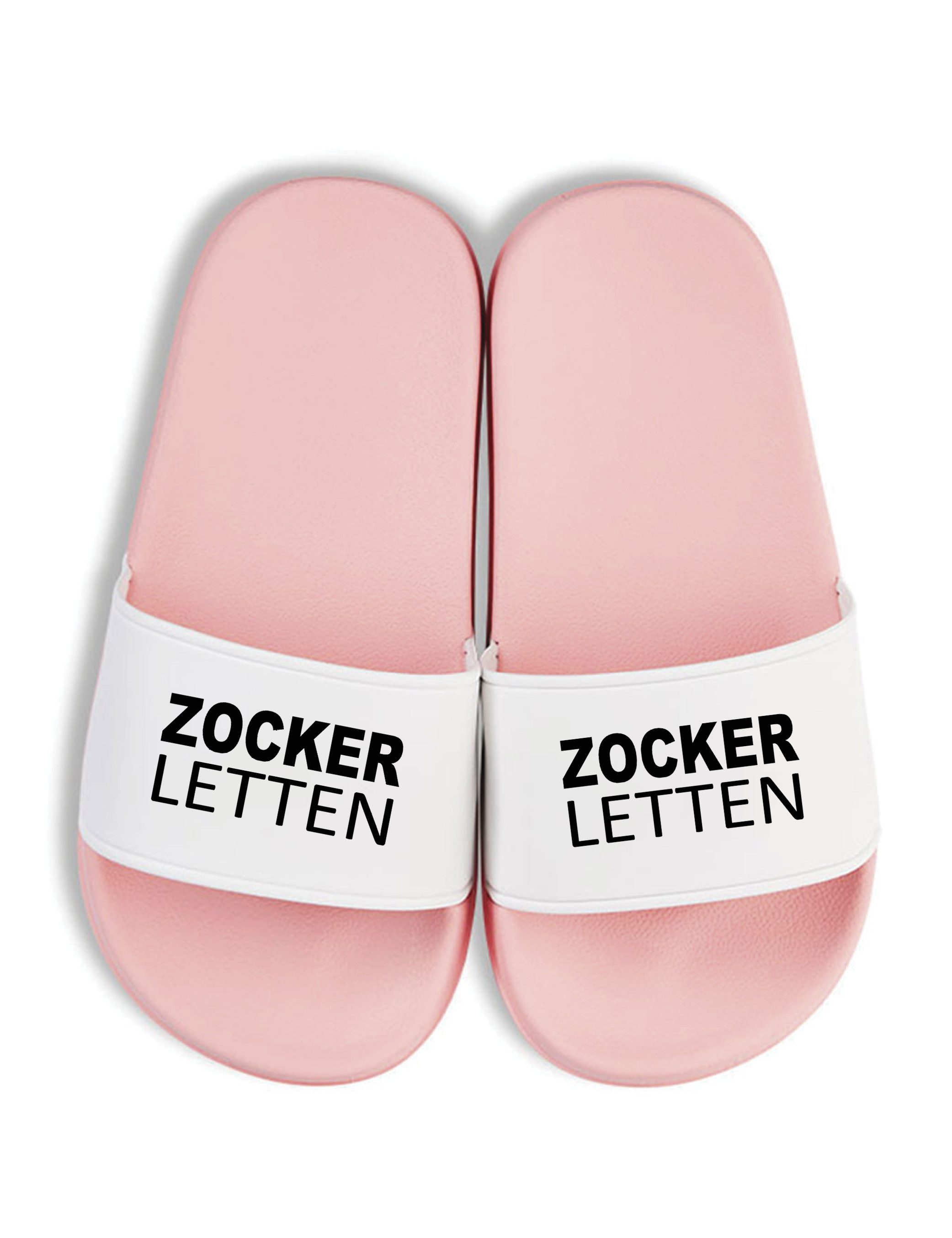 Youth Designz Kinder Badelatschen "Zocker Letten" Fun-Print lustig Geschenk Badeschuh mit witzigen Aufdruck für Kinder Statement
