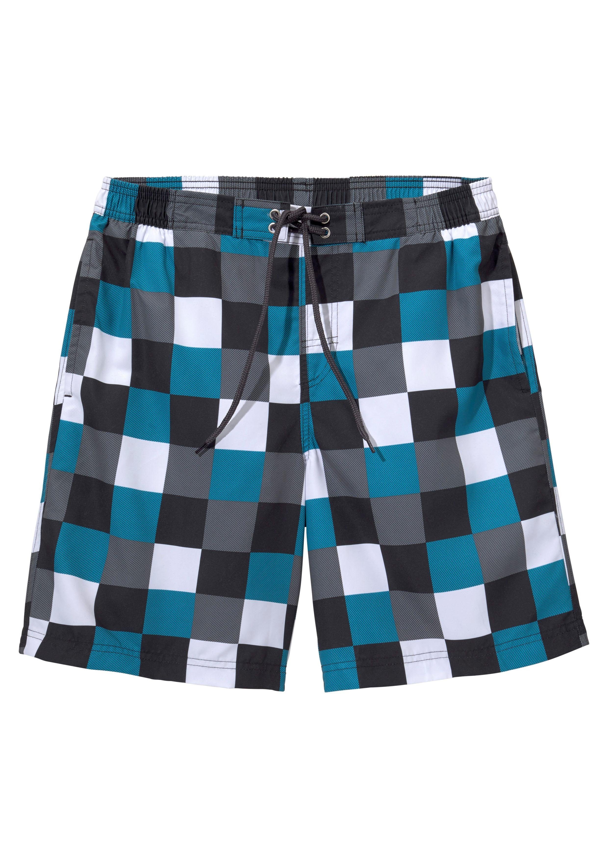 Buffalo Badeshorts im trendigen Karo-Design