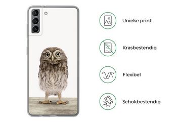 MuchoWow Handyhülle Eule - Braun - Eulenküken - Kinder - Jungen - Mädchen, Phone Case, Handyhülle Samsung Galaxy S21 Plus, Silikon, Schutzhülle