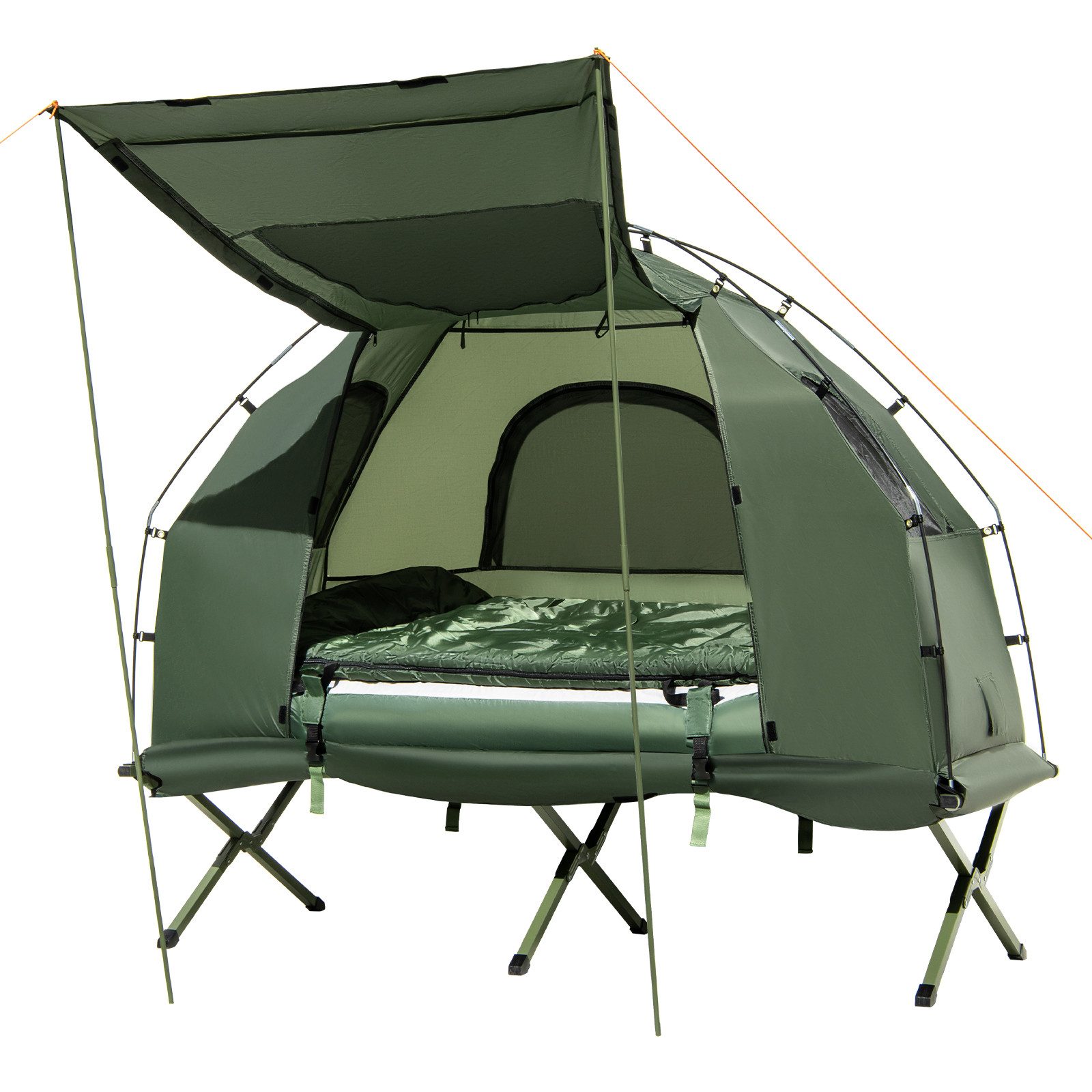 COSTWAY Kuppelzelt, Personen: 1, 5 in 1 Feldbett mit Luftmatratze