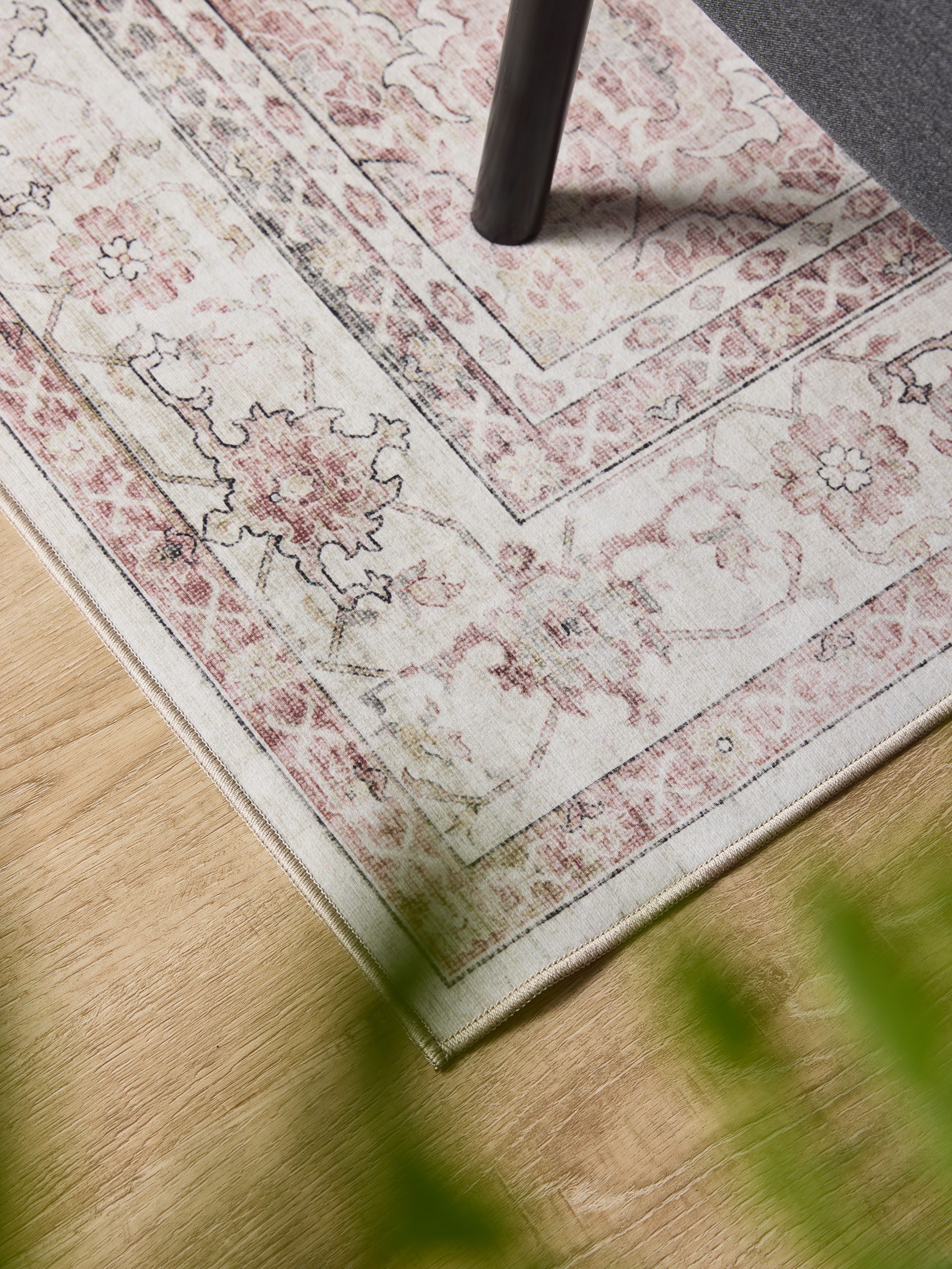 Interiyou Teppich Gent, Rechteckig, Höhe: 5 mm, Vintage Kurzflor für Wohnzimmer, Schlafzimmer, waschbar, pflegeleicht