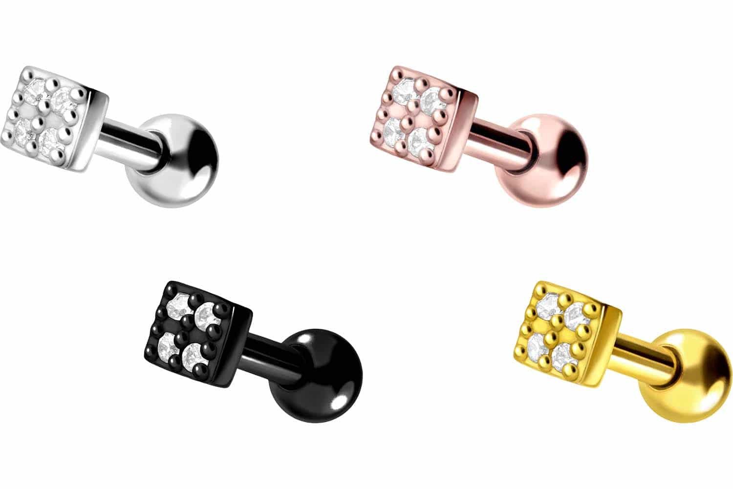 PIERCINGLINE Brustwarzenpiercing Chirurgenstahl Ohrpiercing QUADRAT + günstig online kaufen
