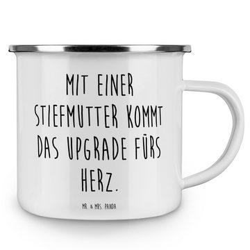 Mr. & Mrs. Panda Becher Herz Upgrade - Weiß - Geschenk, Papa, Camping Tasse Metall, Outdoor T, Emaille, Ästhetisch & langlebig