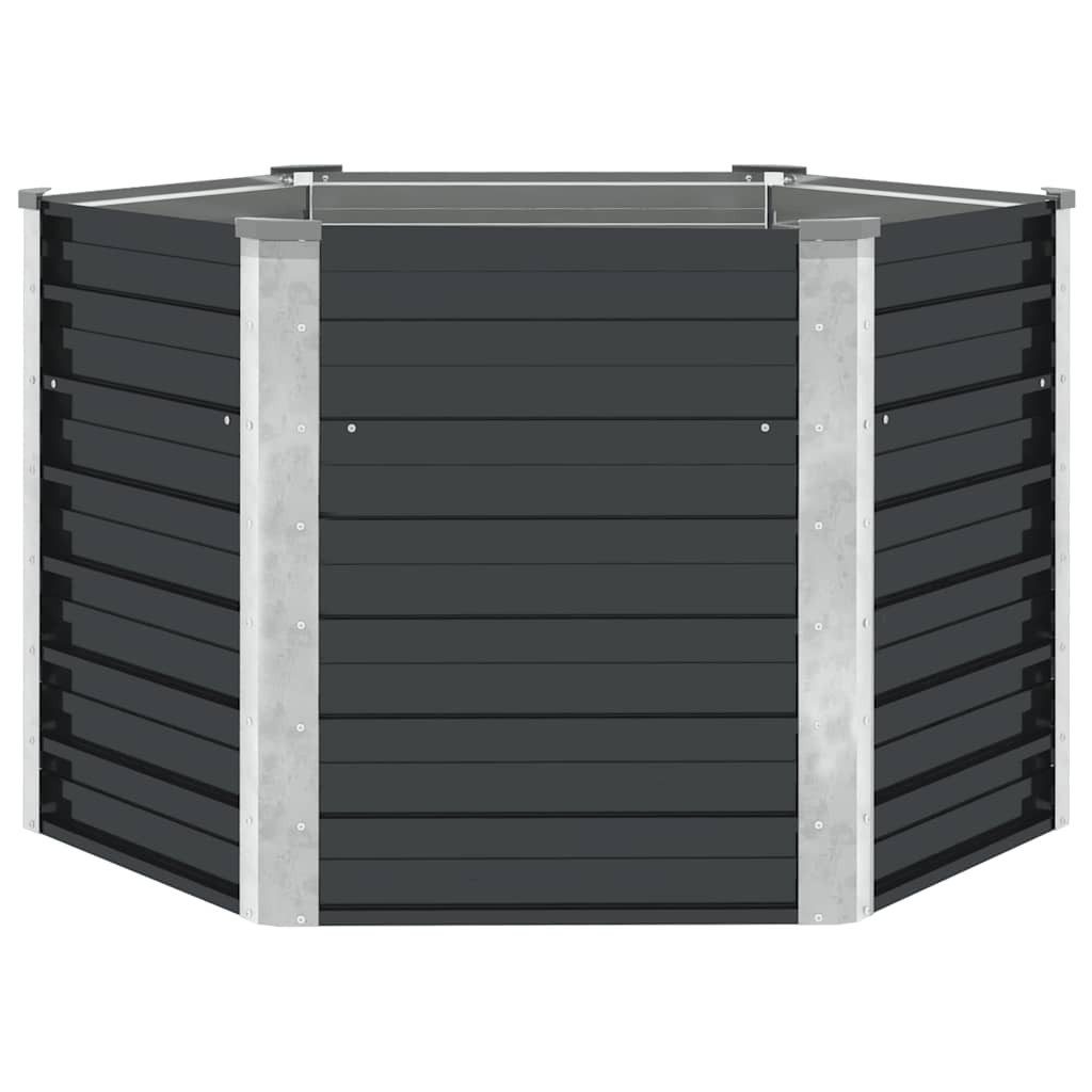 furnicato Hochbeet Garten-Metall 129x129x77 cm Anthrazit, Witterungsbeständiges Gemüsebeet mit Drainage und sechseckiger Form
