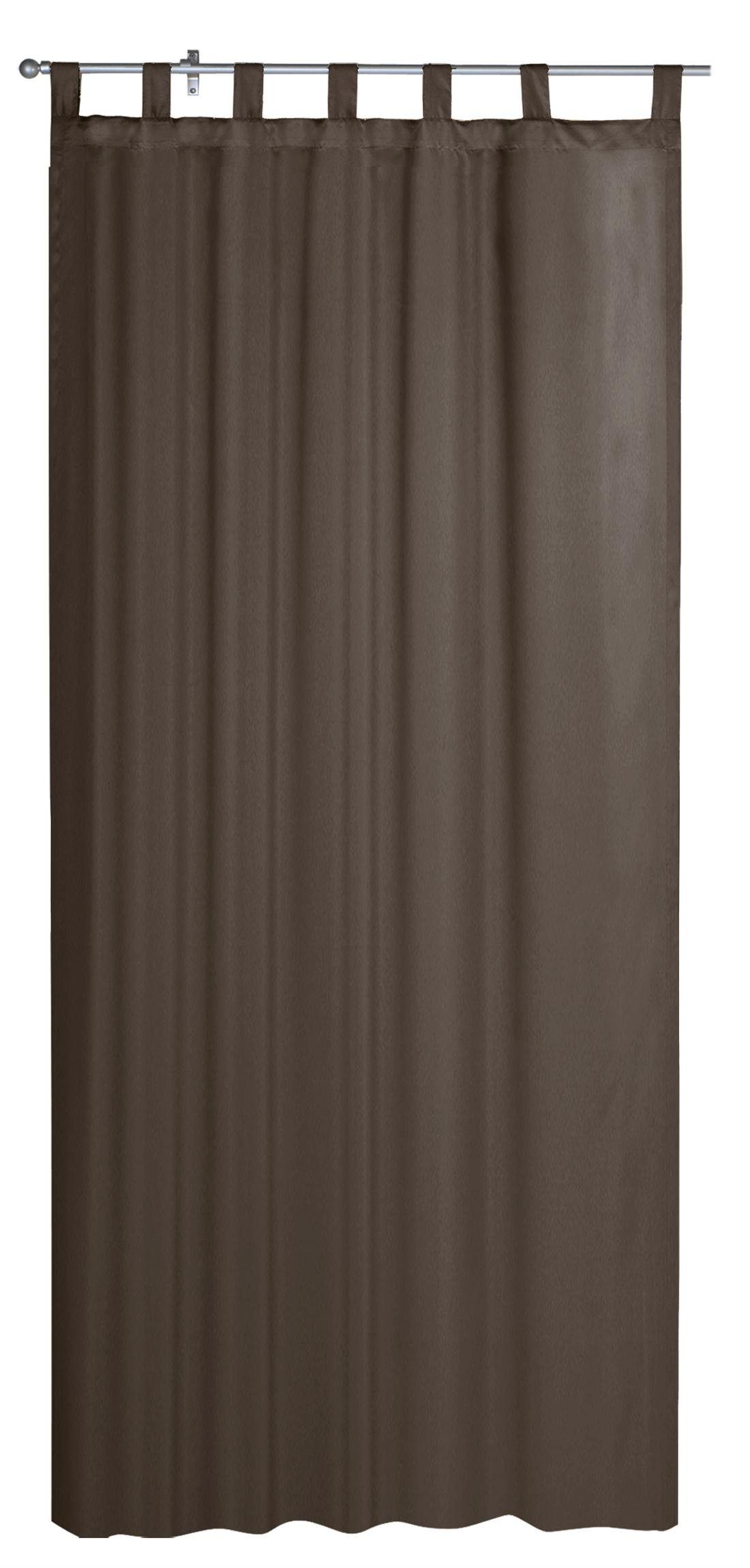 Gardine Übergardine Emotion ca. 140x245 cm Schlaufen Gardine matt Blickdicht, Haus und Deko, Schlaufen (1 St), blickdicht, Polyester Braun