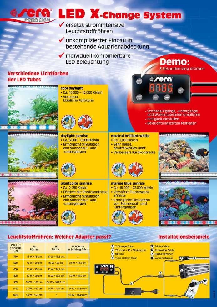 Sera LED Aquariumleuchte Sera Aquarium-Beleuchtung LED Adapter T5 short - 2