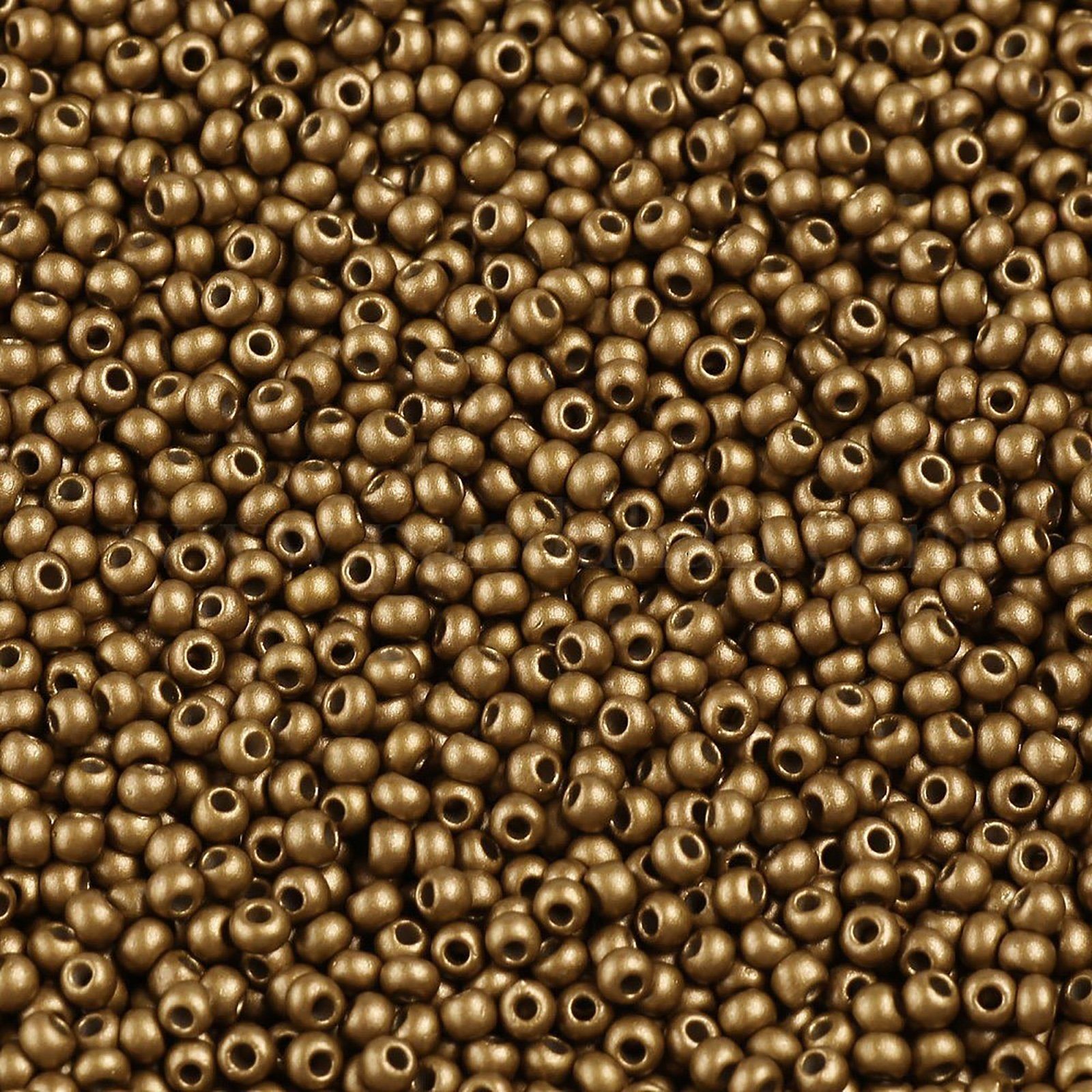 maDDma Bastelperlen 50g Rocailles Glasperlen ca. 2,3x1,5mm 1mm Bohrung Perlen Schmuck, altmessing