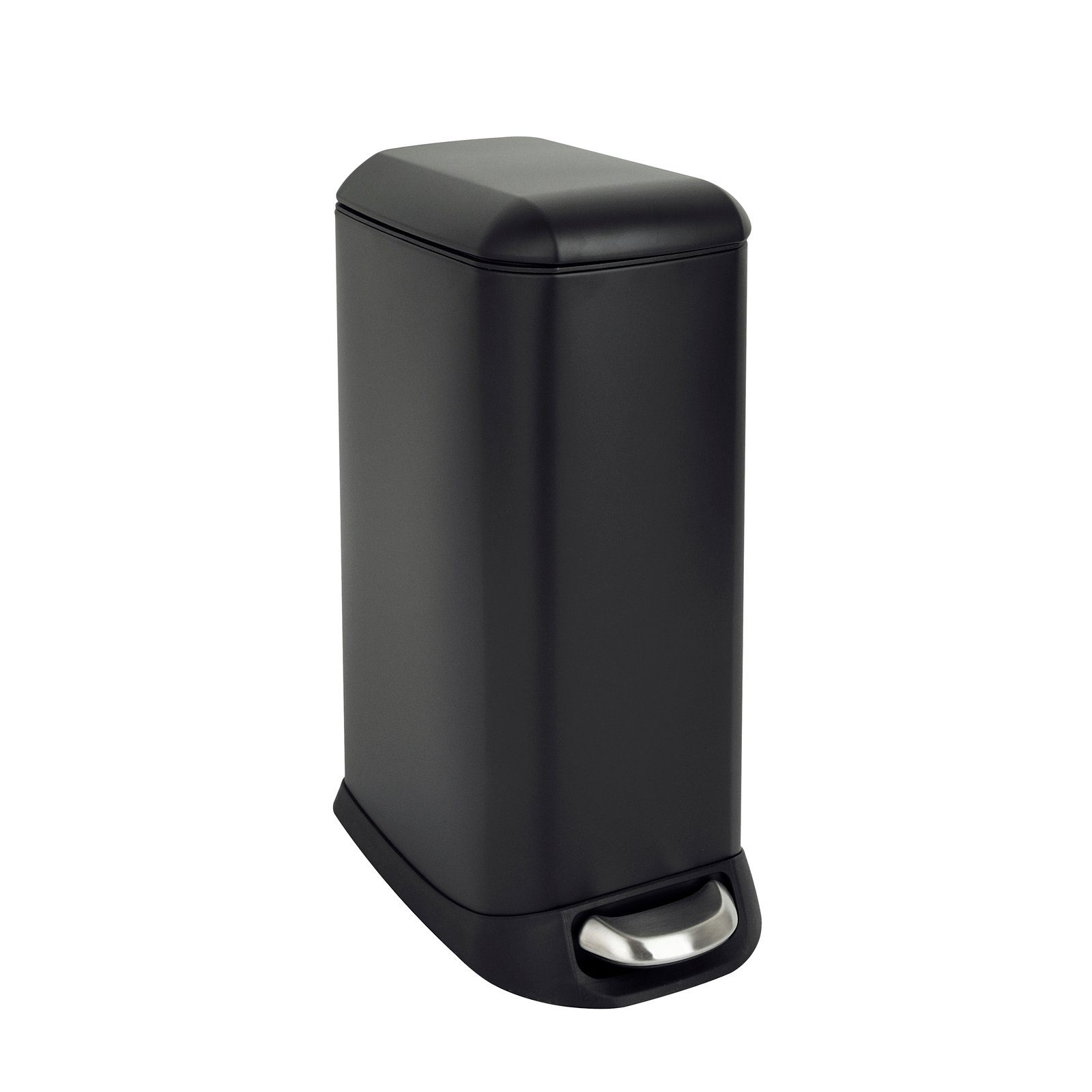 SVITA Mülleimer TS12, Treteimer, 12L, Softclose-Funktion, Stahl pulverbeschichtet, Schwarz