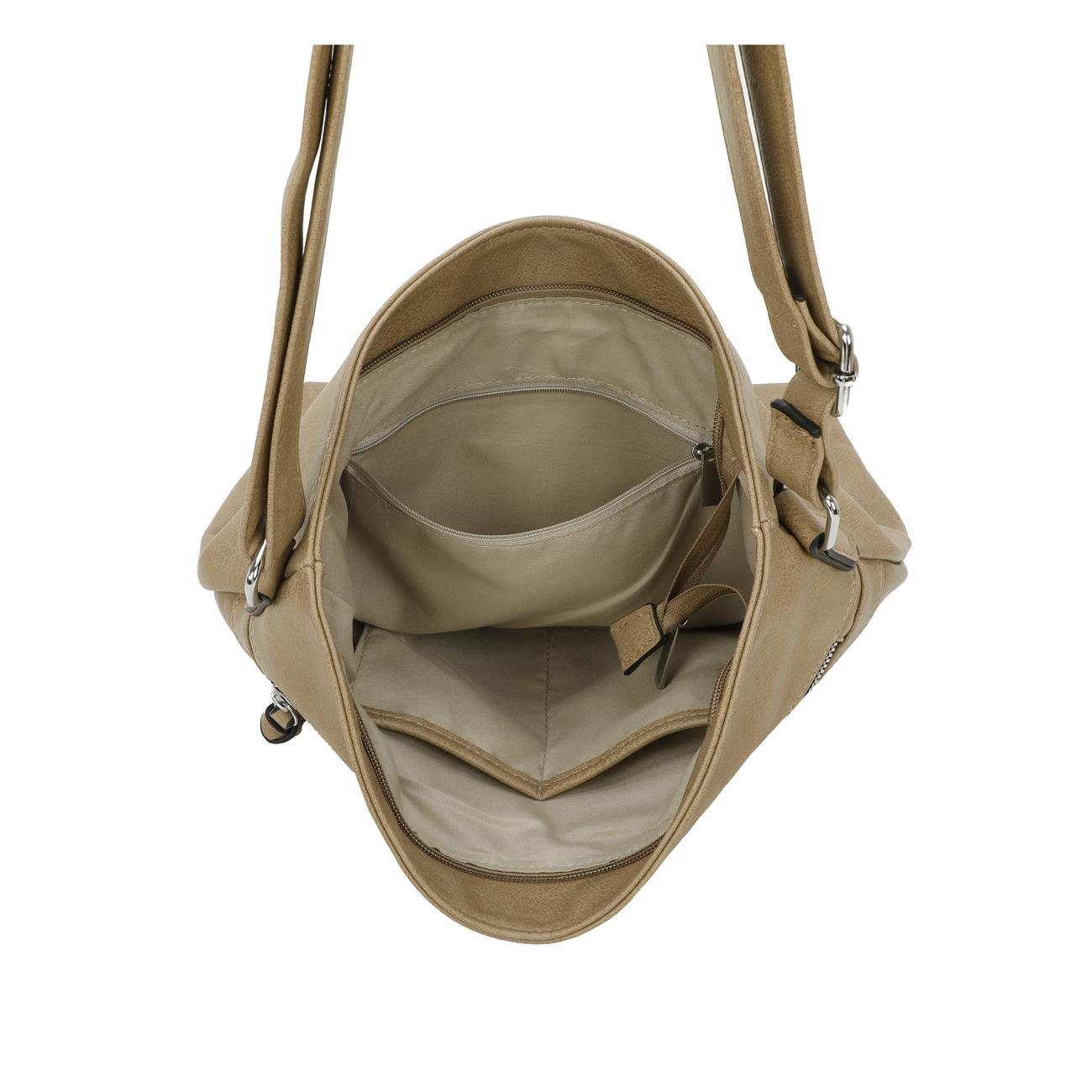 ITALYSHOP24 Schultertasche Damen Tasche XL Shopper Crossbody Umhängetasche Cross Over Hobo Bag, Henkeltasche, viele Fächer, langes Schultergurt, Reise, Urlaub, Sport