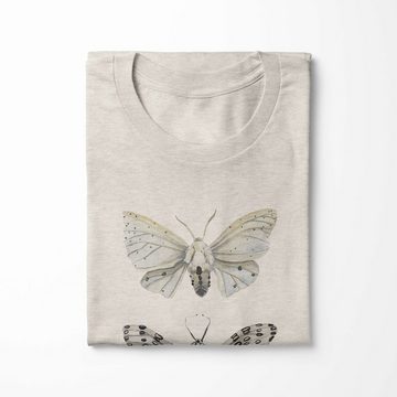 Sinus Art T-Shirt Herren Shirt 100% Bio-Baumwolle T-Shirt Aquarell Motiv Motten Farbe Nachhaltig Organic Ökomode (1-tlg)