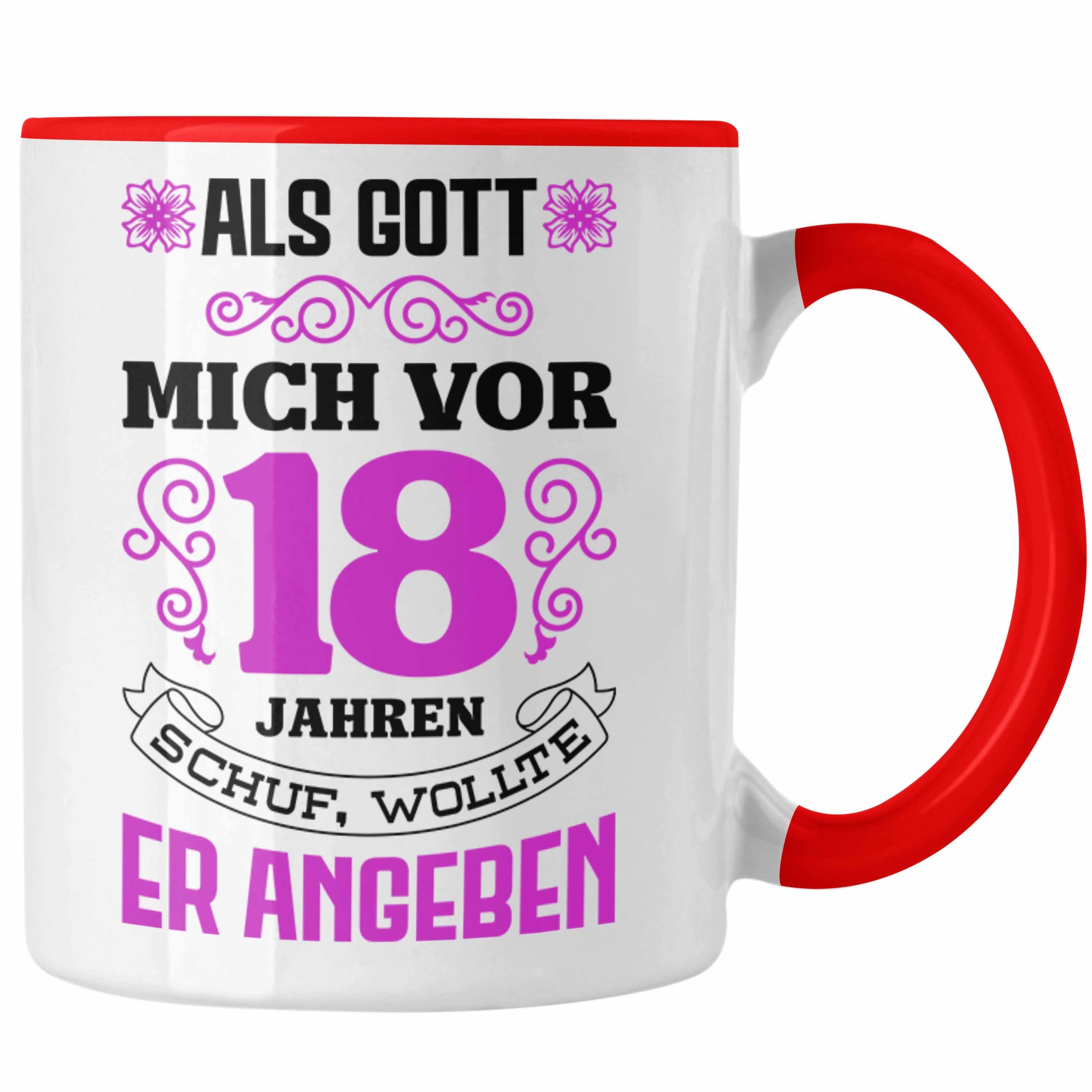 Trendation Tasse Trendation - 18. Geburtstag Geschenk Mädchen Frauen Lustiger Spruch 18er Geburtstagsgeschenk Rot