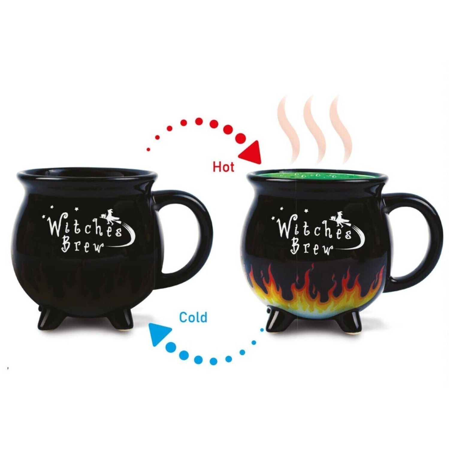 Winkee Tasse Hexenkessel Kaffeebecher mit Wärmeeffekt
