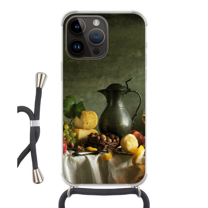 MuchoWow Handyhülle Rustikal - Käse - Teekanne - Obst - Stilleben Handyhülle Telefonhülle Apple iPhone 14 Pro