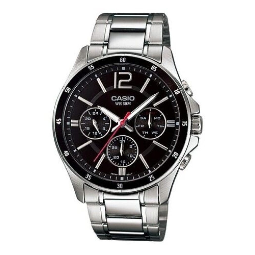 Luxusuhr Herren Analog Quarz Uhr mit Edelstahl Armband MTP-1374D-1