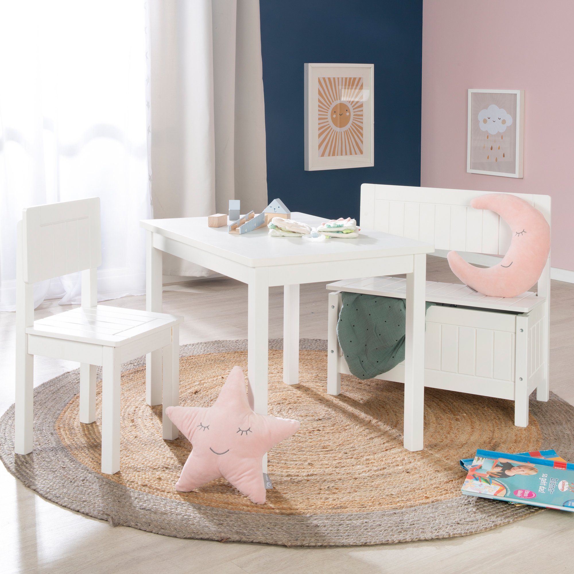 roba® Truhenbank Truhen- & Sitzbank, zum weiß von Aufbewahrung Kindermöbel und Sitzen Spielzeug
