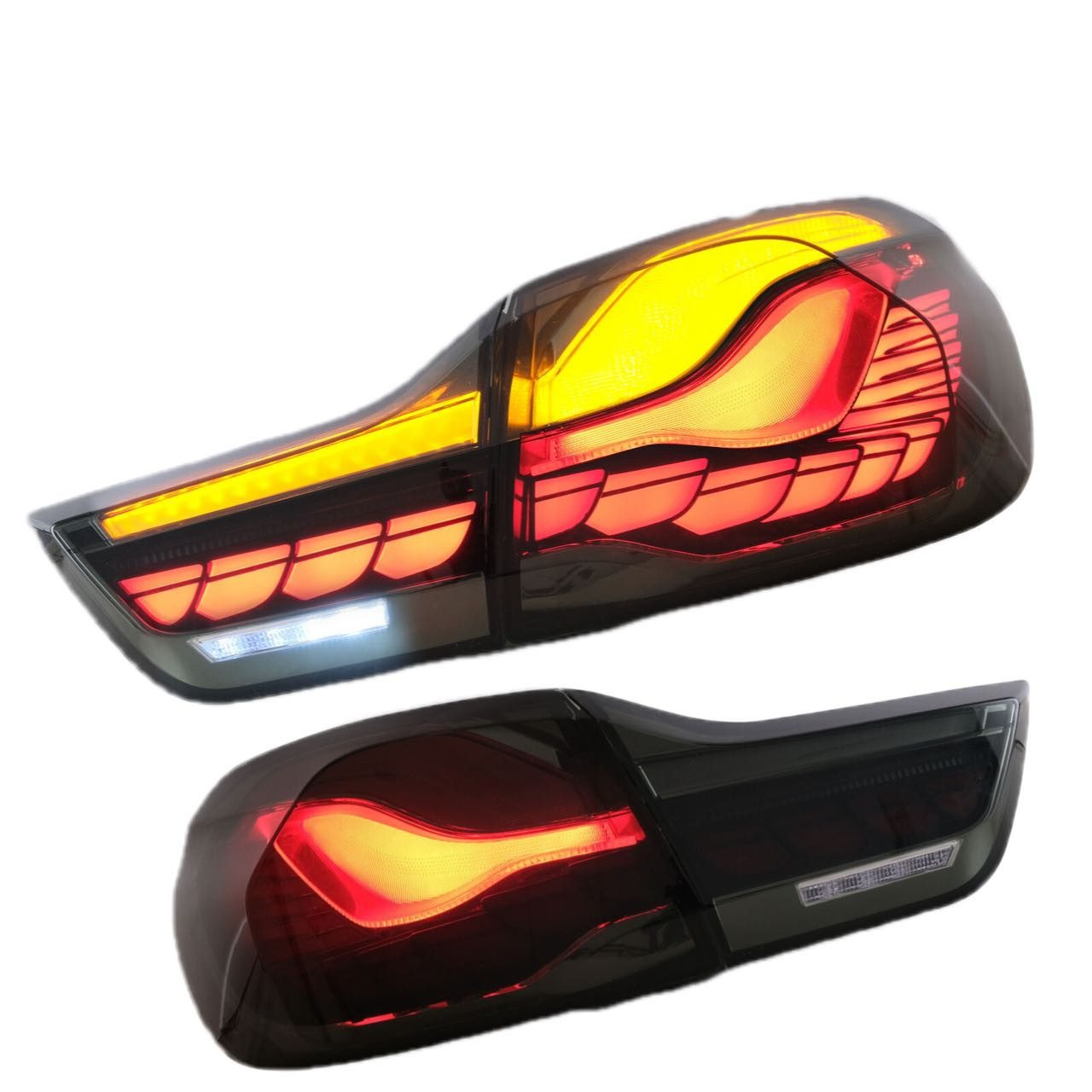 LLCTOOLS Rückleuchte Hell leuchtende LED Rückleuchte mit E-Prüfzeichen passend für BMW, 4er F32 Coupe, F33 Cabrio, F36 Gran Coupe, F82 M4 (2013-2021), Rücklicht, Bremslicht, Nebelschlussleuchte, Blinklicht und Rückfahrlicht, Voll LED, Dynamischer Blinker, mit Lichtanimation beim Entriegeln des Fahrzeugs