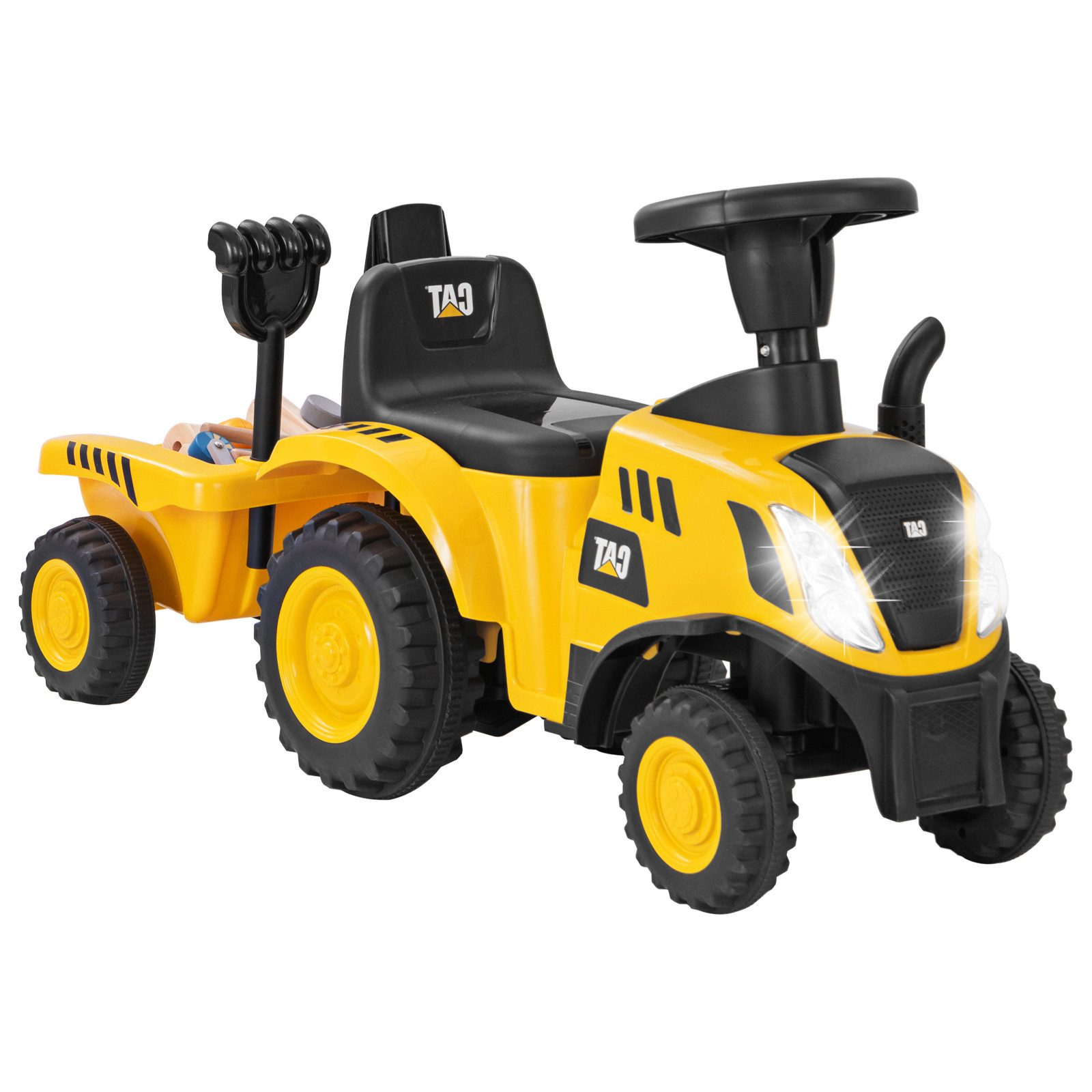 KOMFOTTEU Rutscherauto Rutschtraktor, mit abnehmbarem Anhänger, Hupe, Motor günstig online kaufen