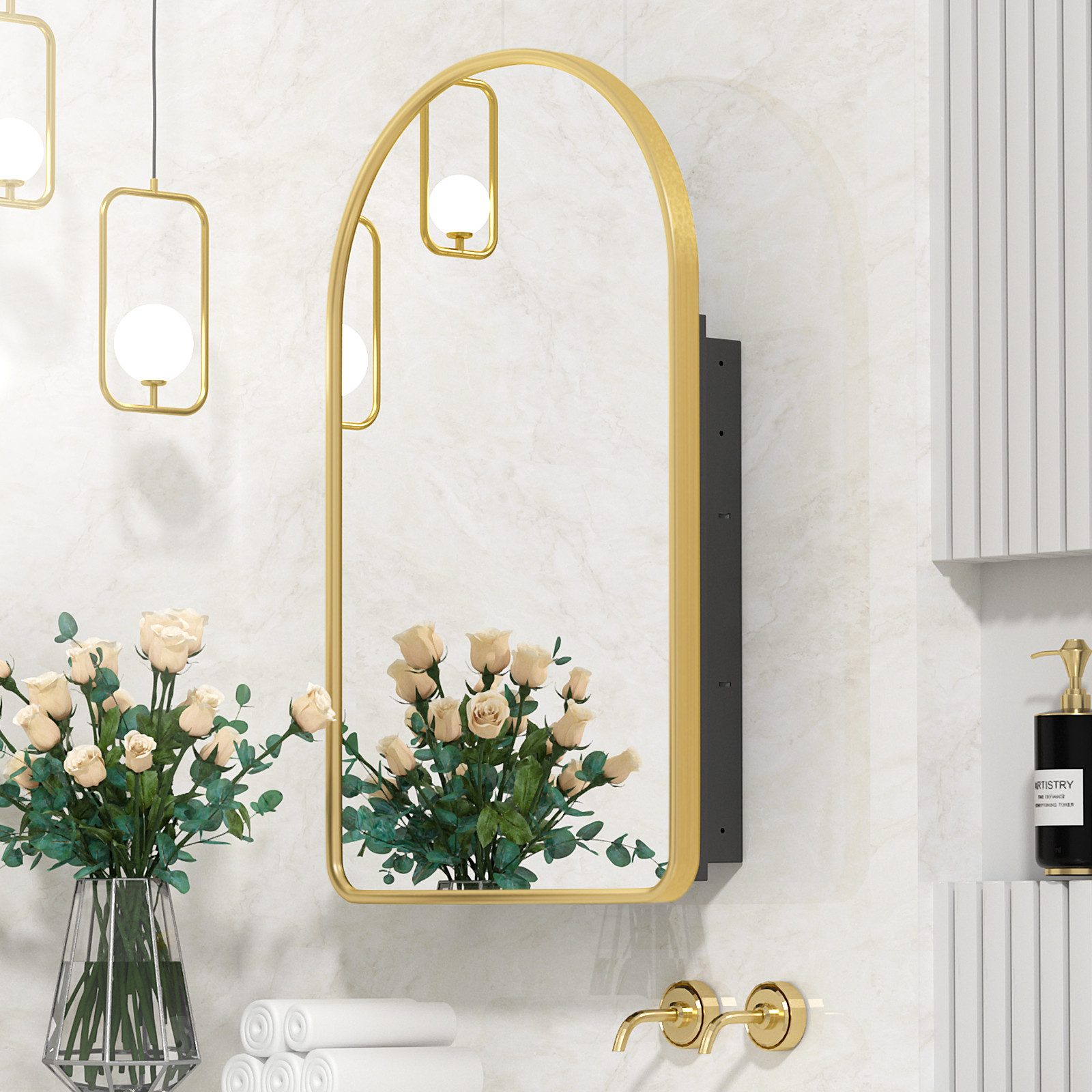 radelldar Spiegelschrank Montagefrei Metall Feuchtigkeitsschutz,80x13x50cm günstig online kaufen