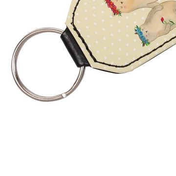 Mr. & Mrs. Panda Schlüsselanhänger Bären mit Blumenkranz - Gelb Pastell - Geschenk, Vorbild, Taschenanhä (1-tlg), Liebevolle Motive