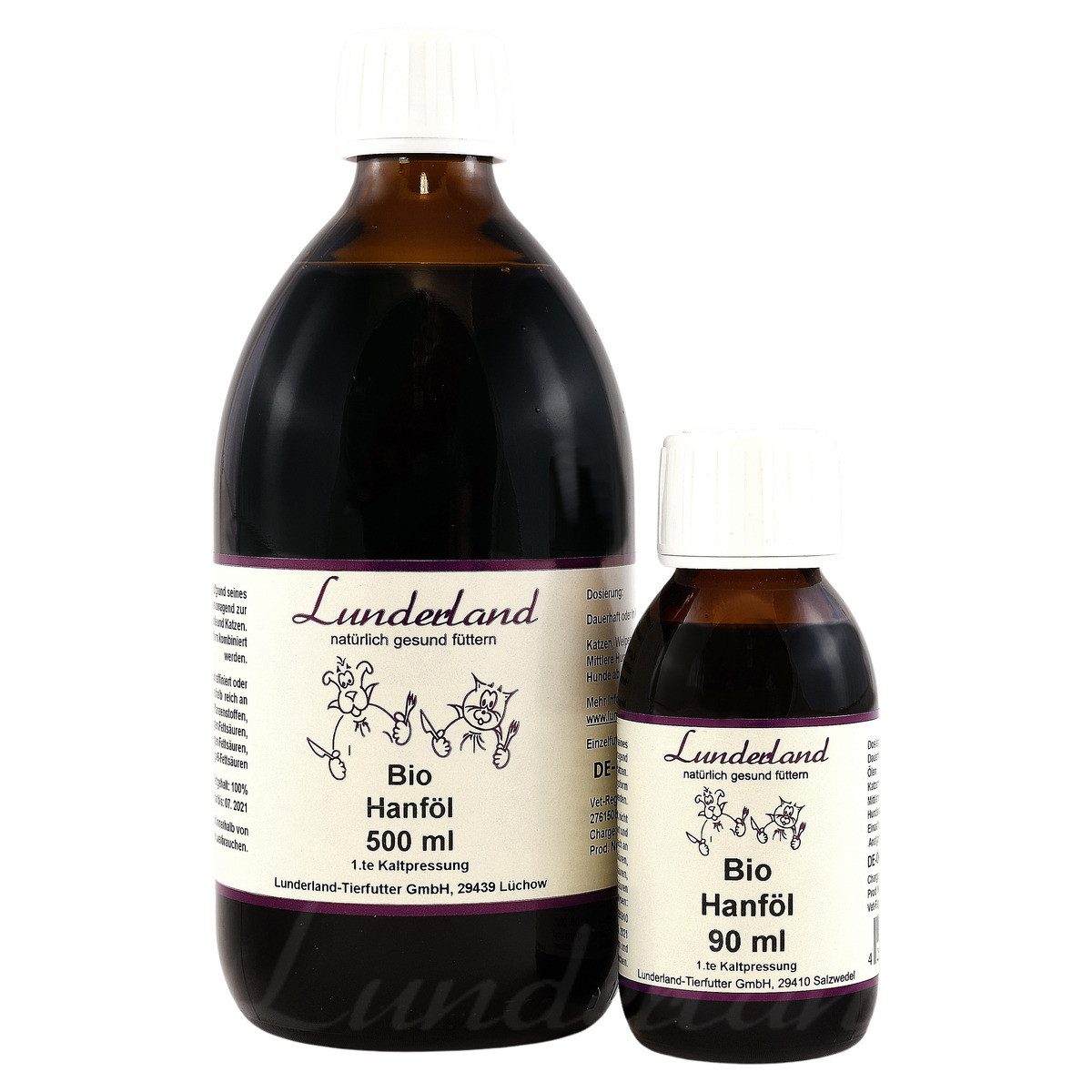 Lunderland Bio-Hanföl 90 ml für Hunde, Nahrungsergänzungsmittel für: Hund