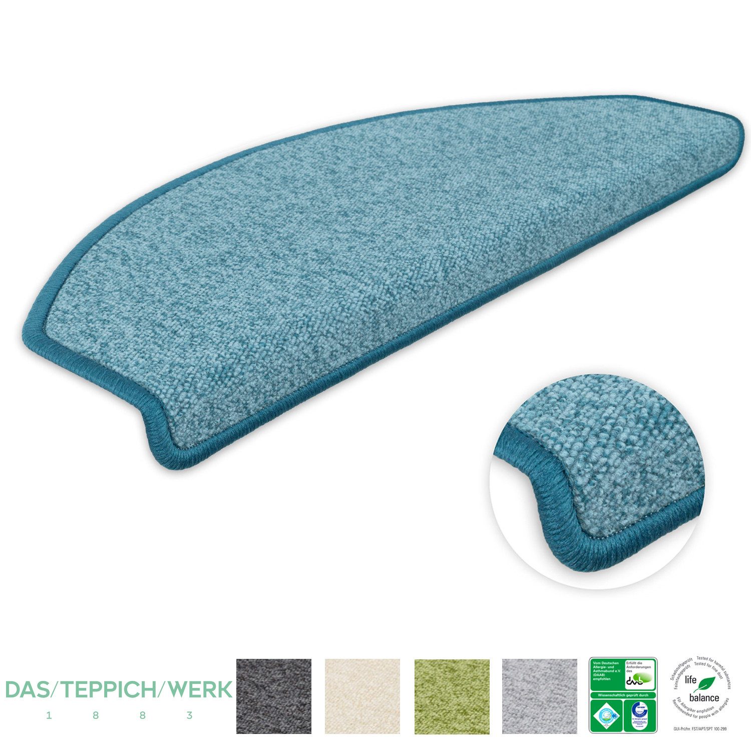 Metzker® Stufenmatte Stufenmatten DAS TEPPICHWERK Durango Halbrund in SparSets, halbrund, Höhe: 8 mm, 15 Stück im Set