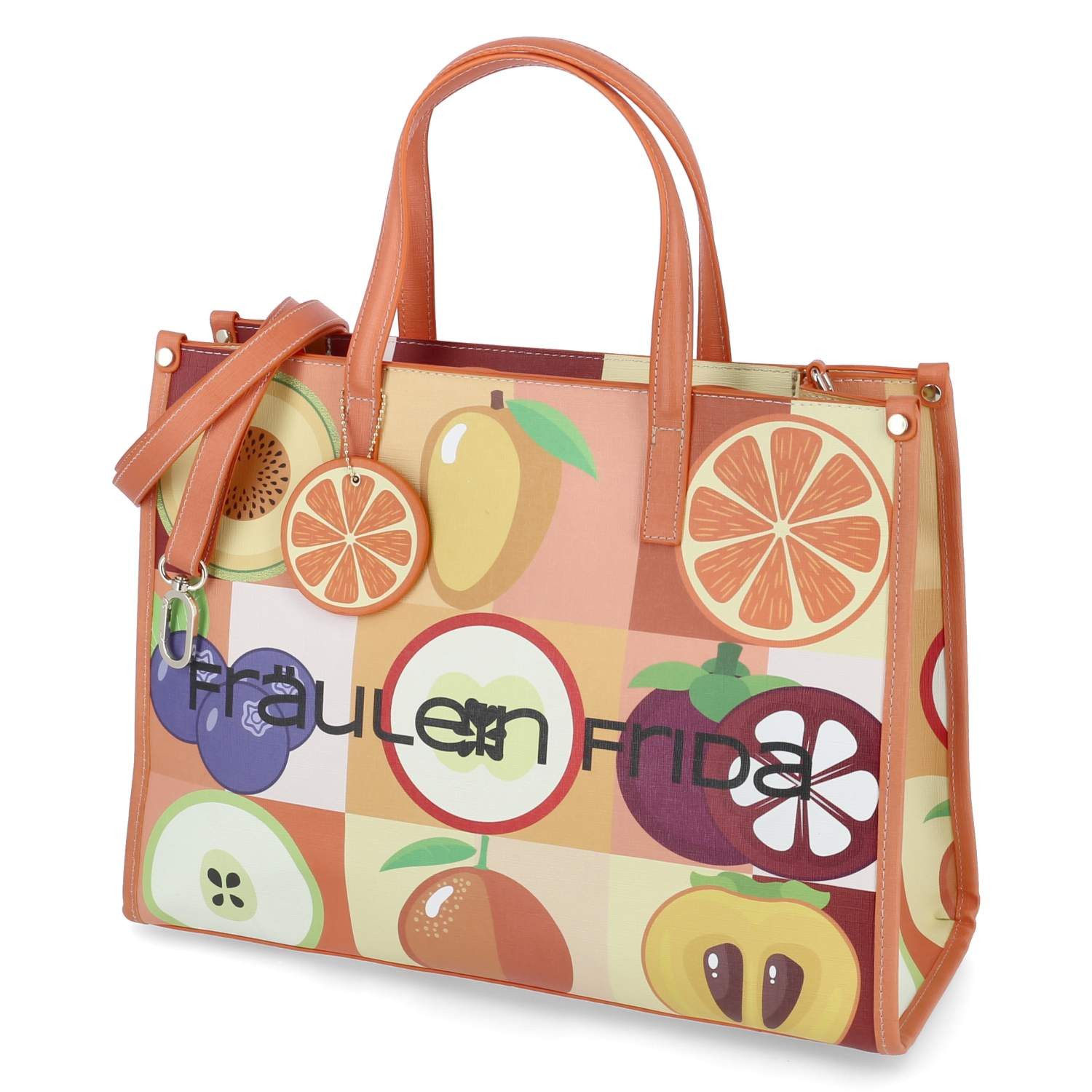 Fräulein Frida Shopper Fräulein Frida FF2069,610 Damen Henkeltaschen Synthetik orange