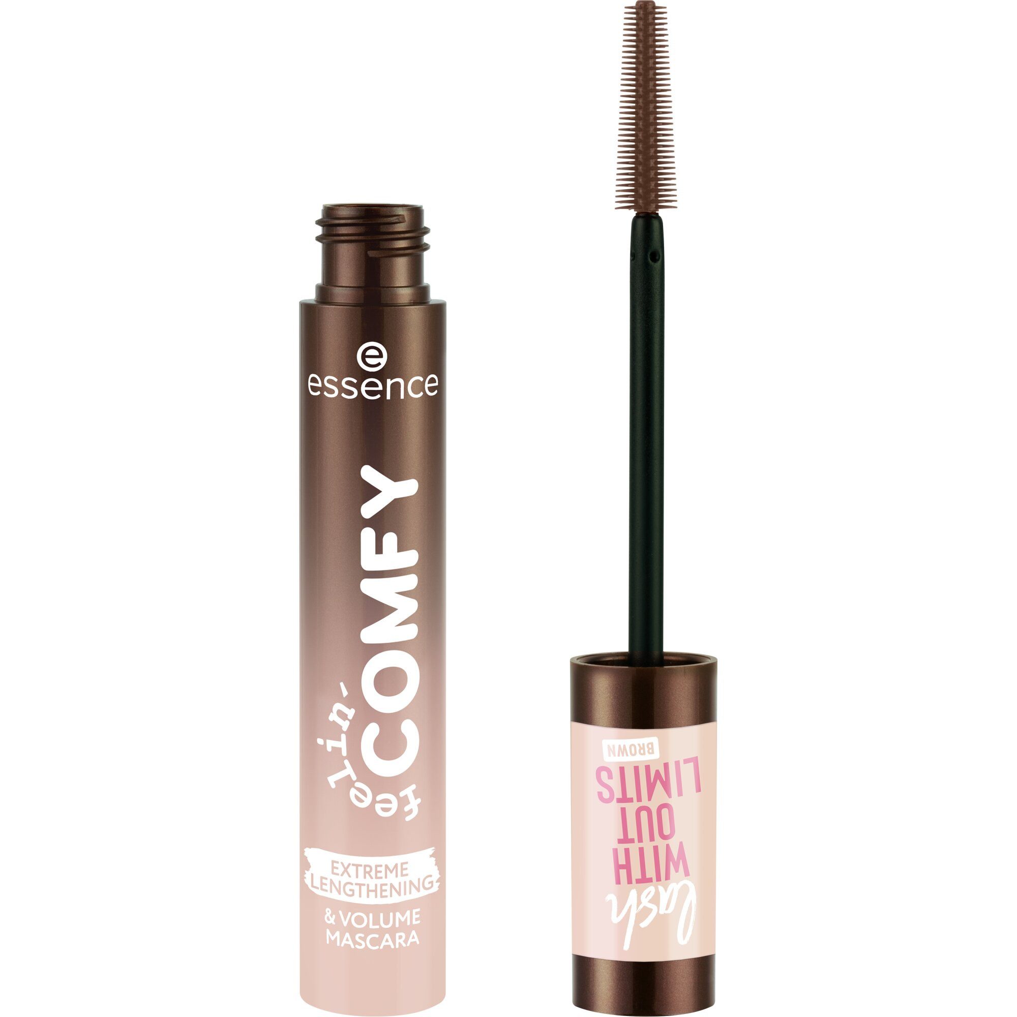 Essence Mascara feelin' comfy lash WITHOUT LIMITS BROWN EXTREME LENGTHENING & VOLUME, 4-tlg.