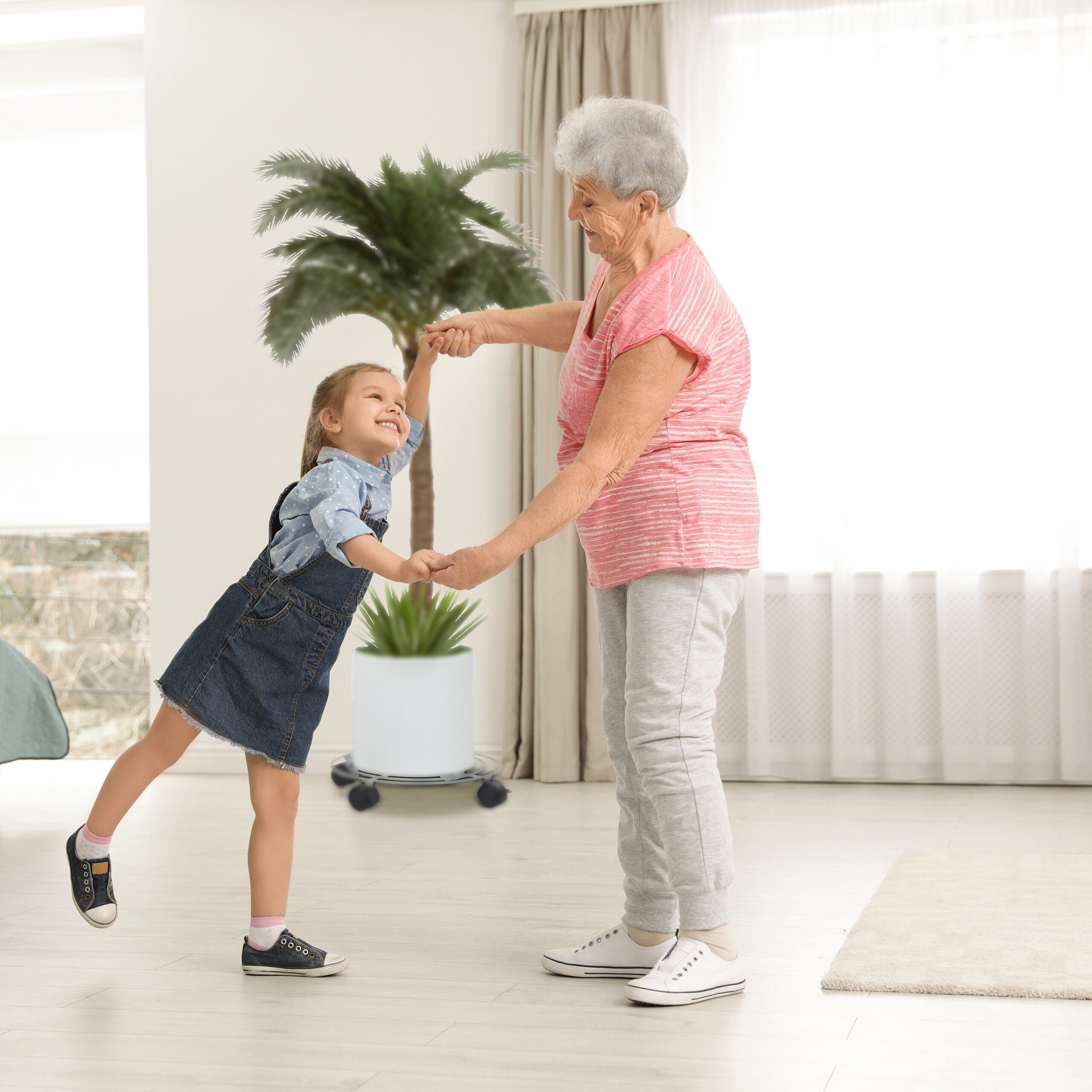 relaxdays Pflanzenroller 4er Set