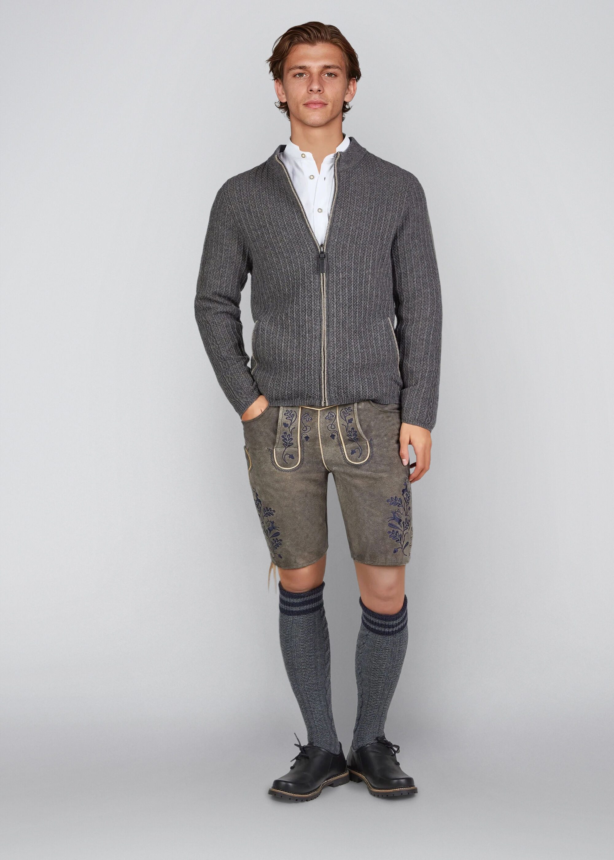 Spieth & Wensky Trachtenstrickjacke Hagen (1-tlg) in Melierte Optik – Bild 4 von 5