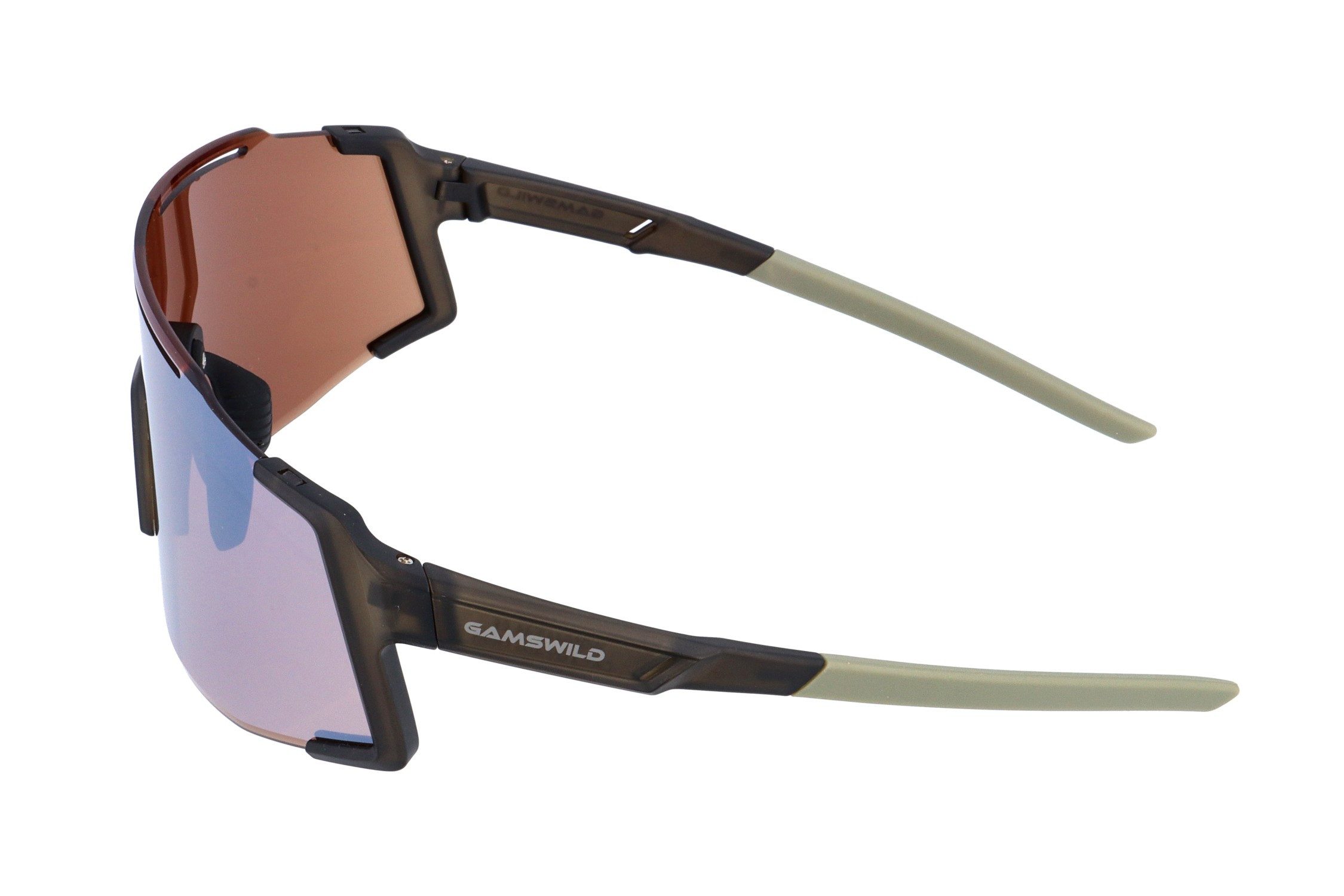Gamswild Monoscheibensonnenbrille UV400 Sonnenbrille Skibrille Fahrradbrille eng anliegend Sportbrille WS5844 Damen, Herren, beere, grün, grau