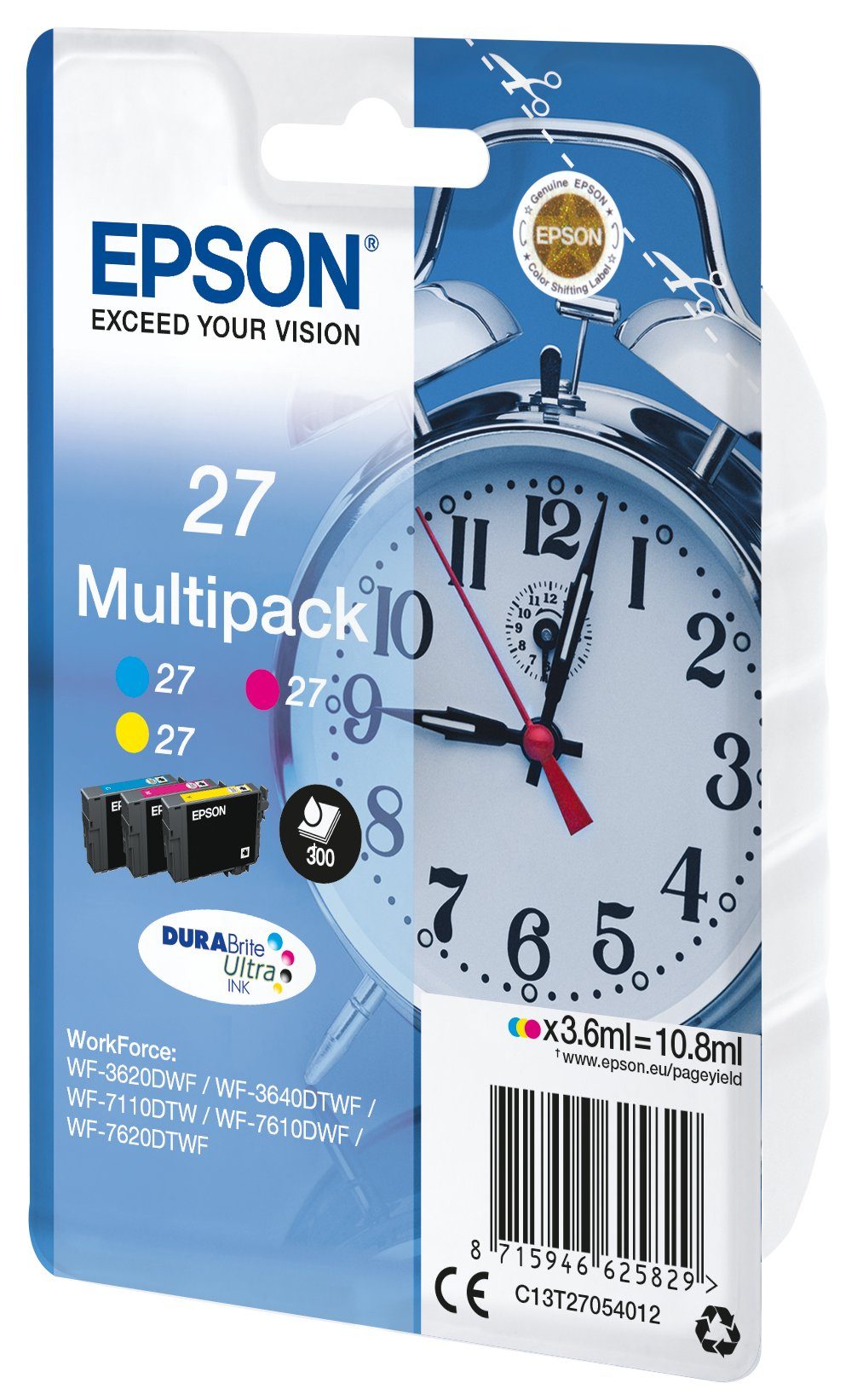 Epson Original Epson 27 Multipack 3er Pack (C13T27054012) Tintenpatrone