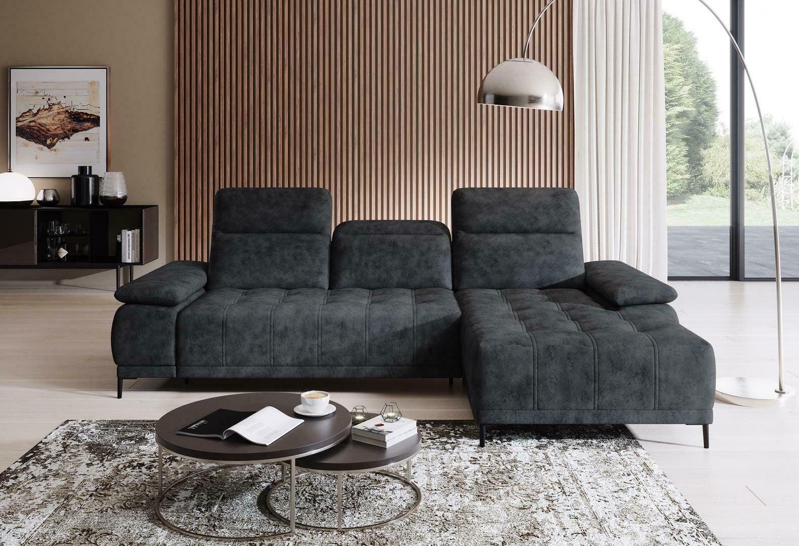 JVmoebel Ecksofa, Ecksofa Sofa Multifunktion Design Sofa Stoff Textil L-Form Couch