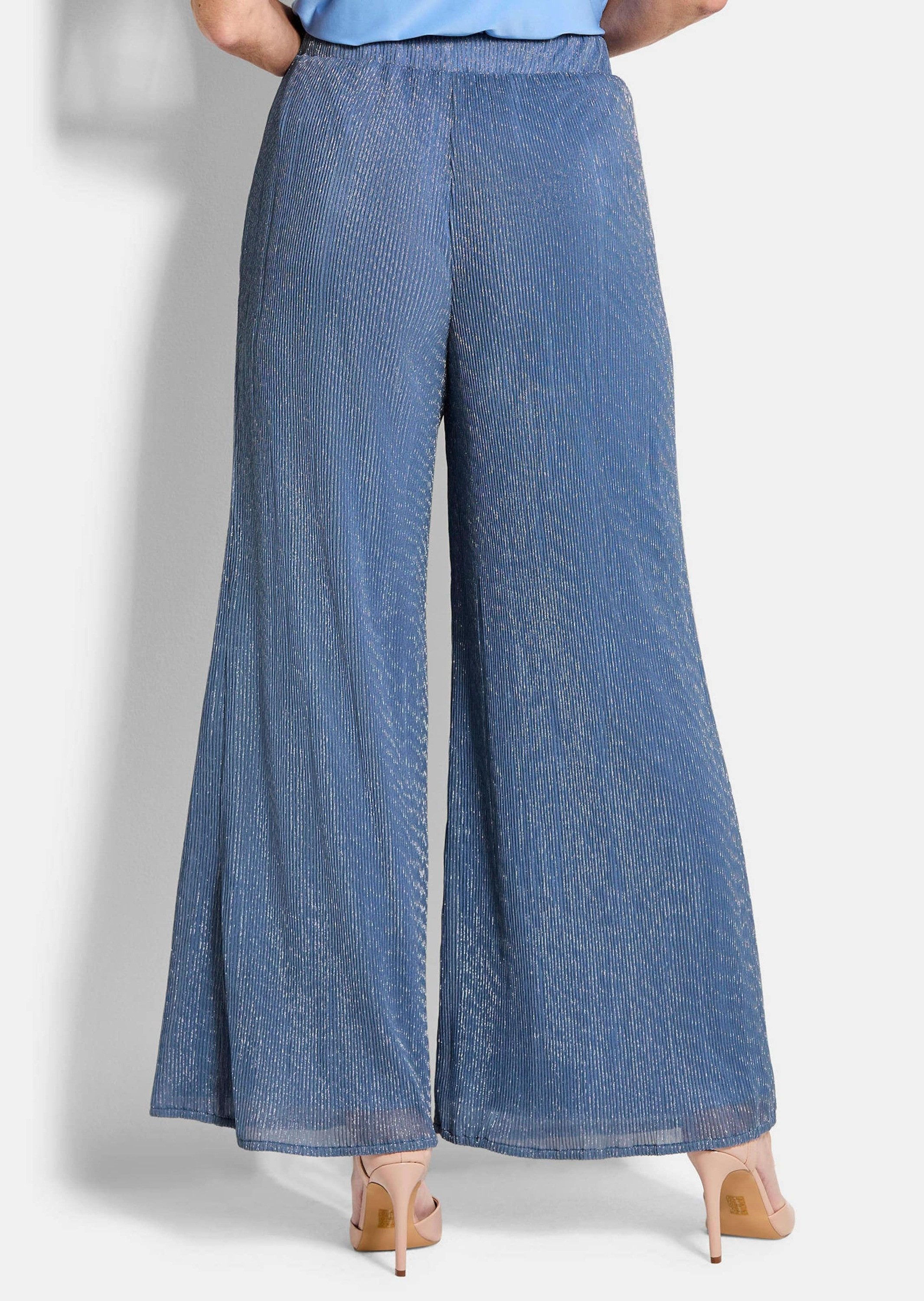 GOLDNER Schlupfhose Schlupfhose mit Glanzeffekt Glanzhose mit Rundum-Dehnbund, weitem Beinverlauf und Knöchellänge