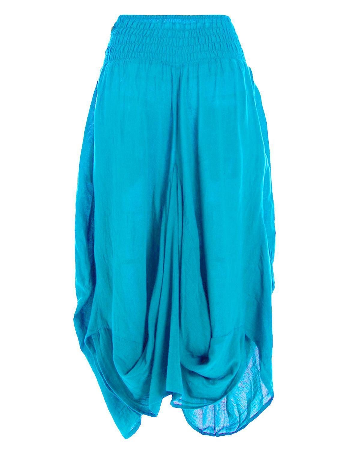 Vishes Maxirock Knöchel-Langer Luftiger Damen Sommer-Rock Einfarbig Sommerröcke Goa, Hippie, Boho Style – Bild 2 von 4