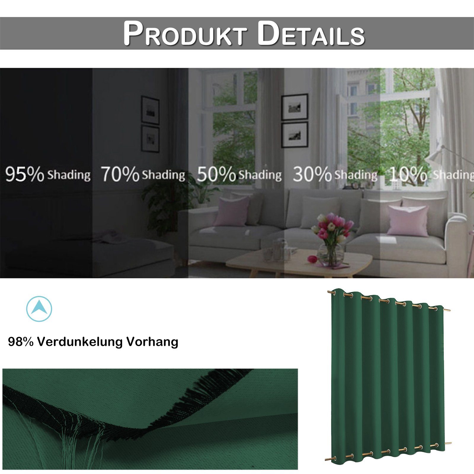 Qelus Gardine Outdoor Vorhang Sichtschutz,Wetterfest Blickdicht günstig online kaufen