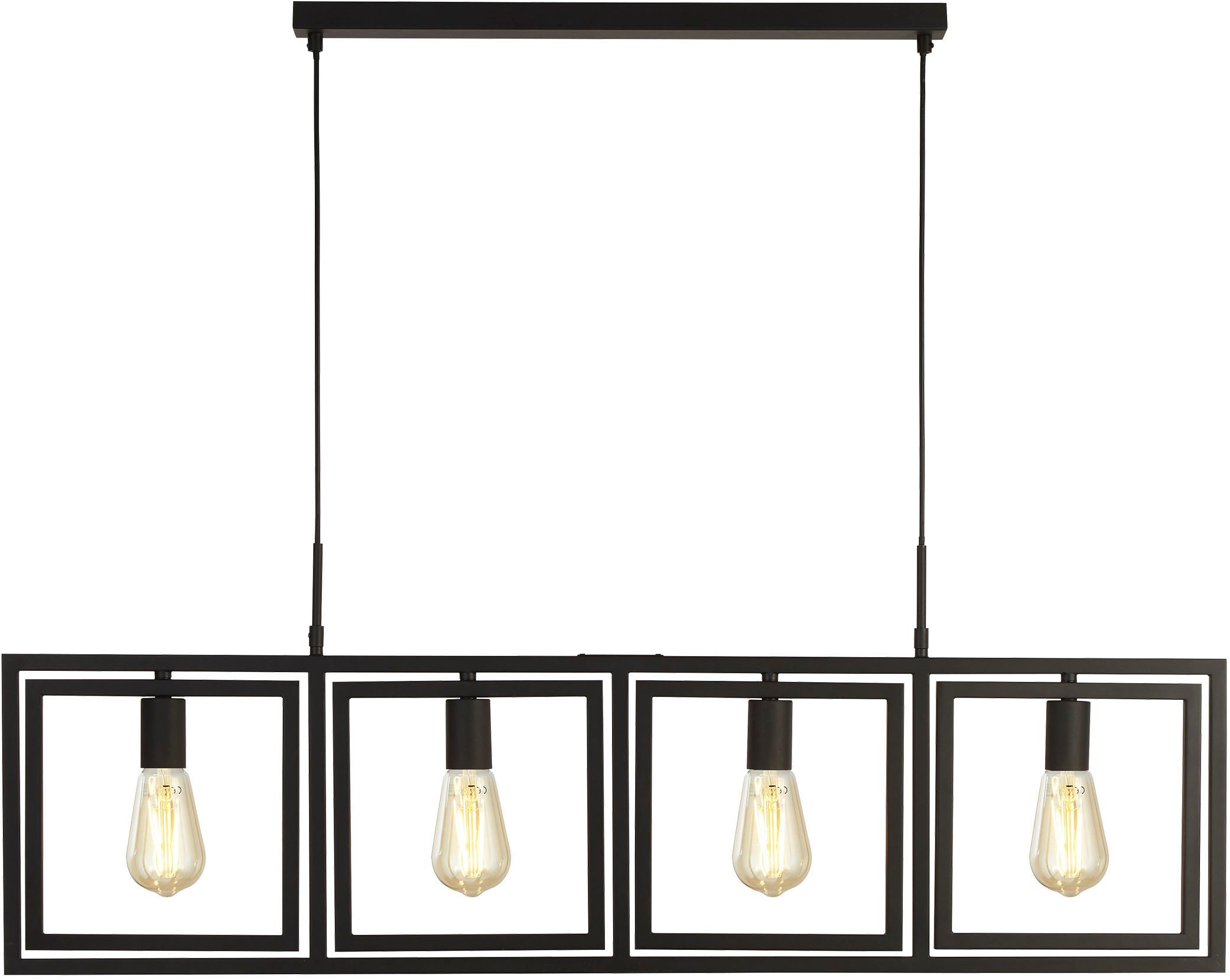 Searchlight Hängeleuchte Hängeleuchte Plaza, 4-flammig, ohne Leuchtmittel, Ideal um mit Deko-Leuchtmitteln kreativ zu sein