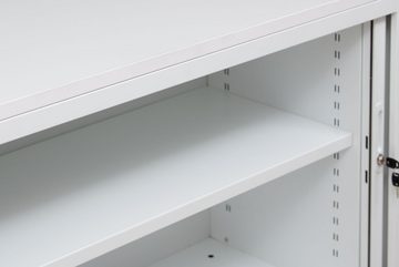 PROREGAL® Aktenschrank Rollladenschrank Weasel, 2 Ordernhöhen, HxBxT 75x120x46cm, Weiß