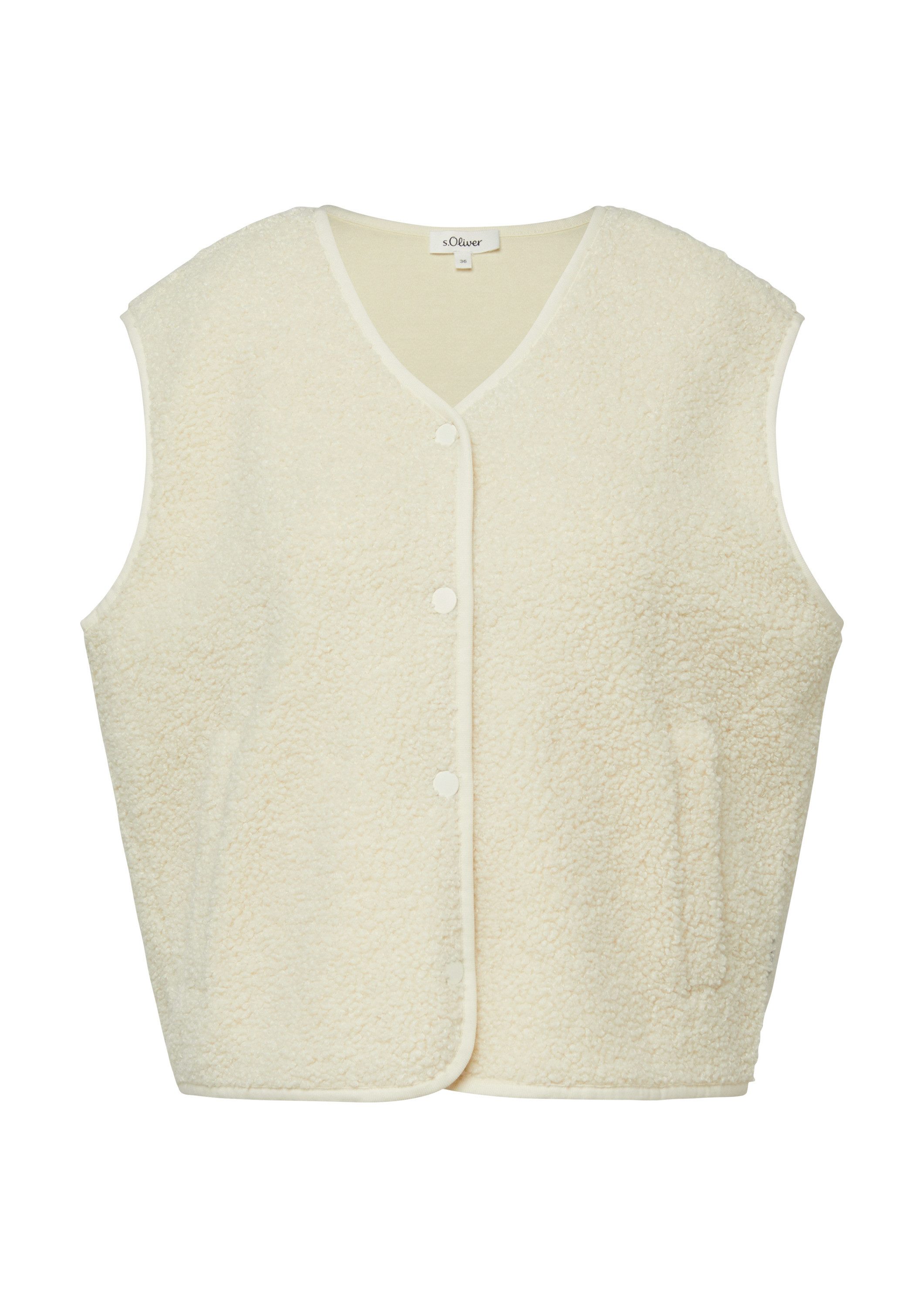 s.Oliver Funktionsweste Indoor-Weste Teddyweste mit Eingrifftaschen