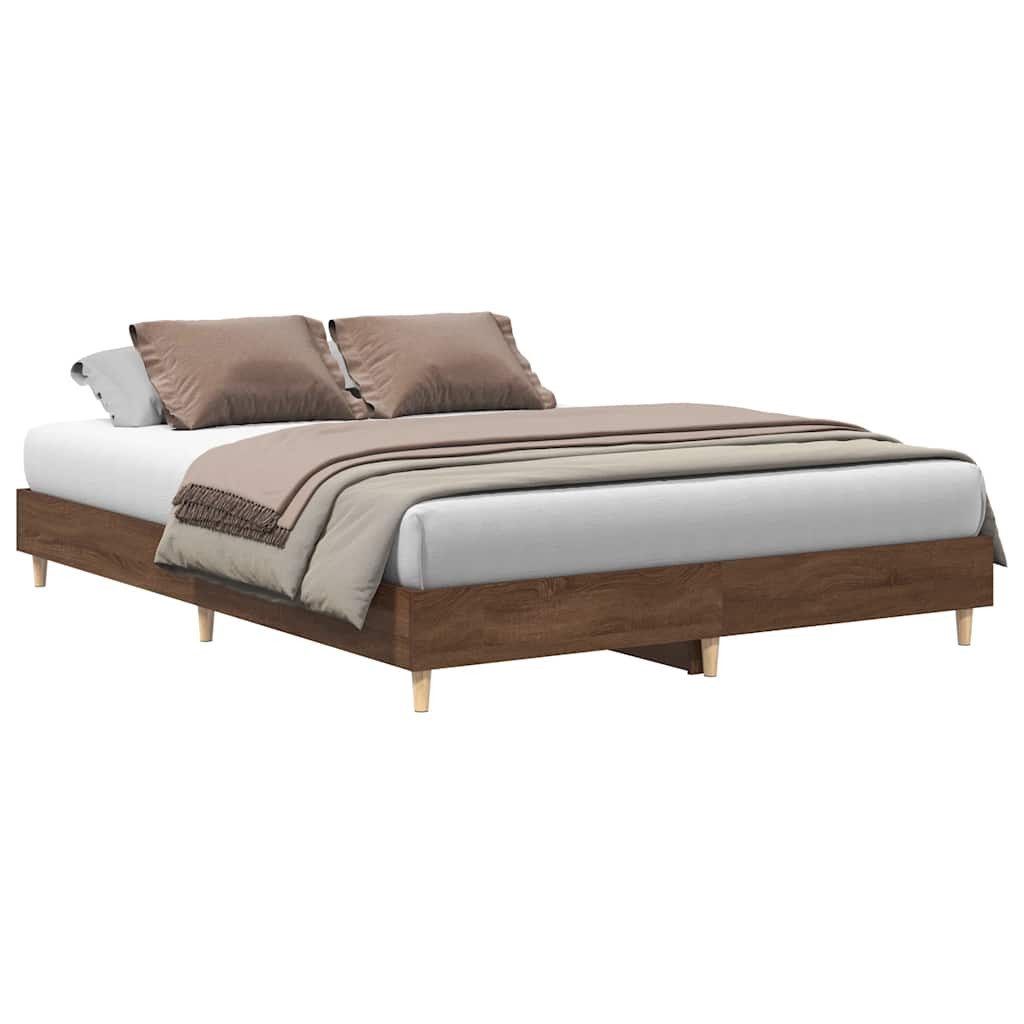 vidaXL Bett Bettgestell ohne Matratze Braun Eichen-Optik 140x200 cm