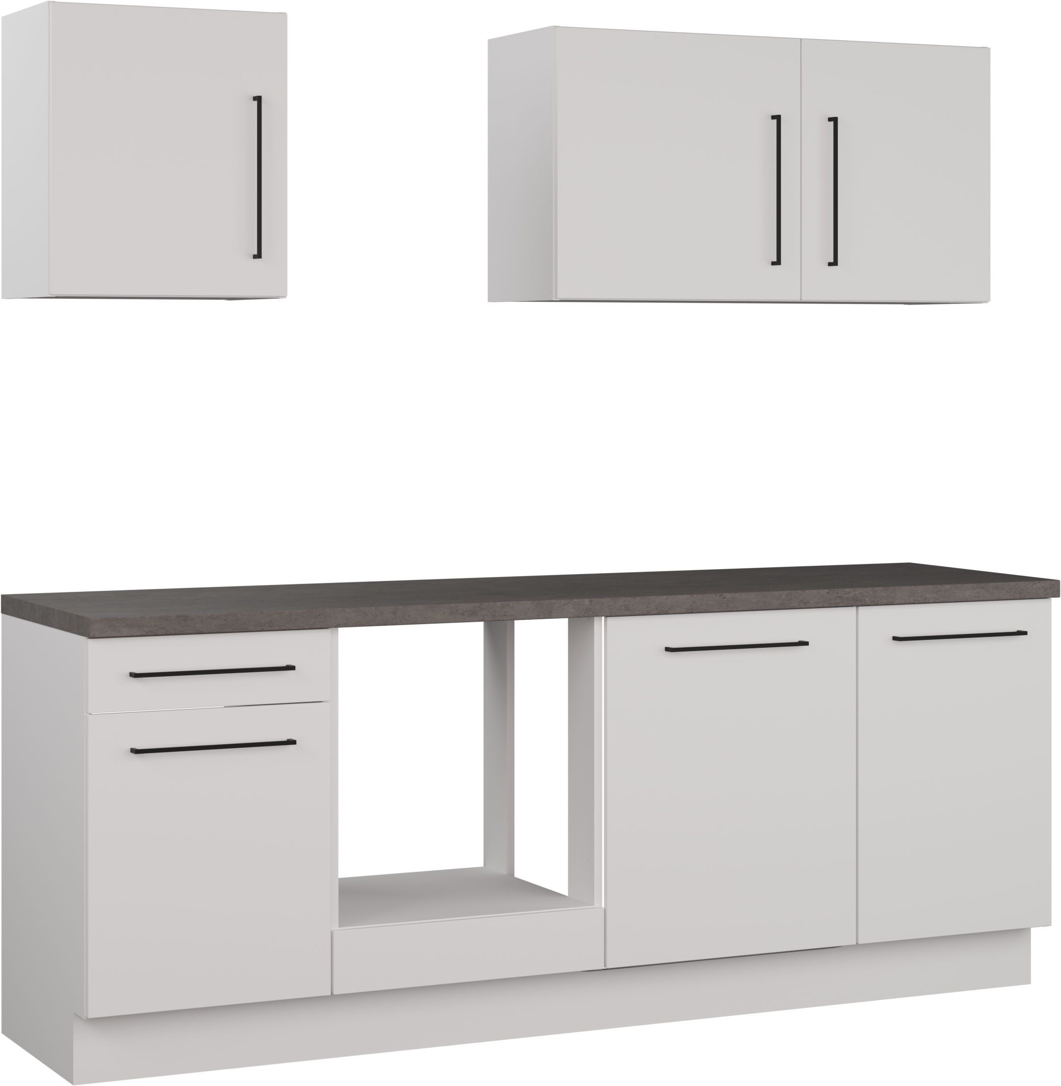 KOCHSTATION Küchenzeile KS-Nova, Breite 220 cm, wahlweise mit Hanseatic-E-Geräten