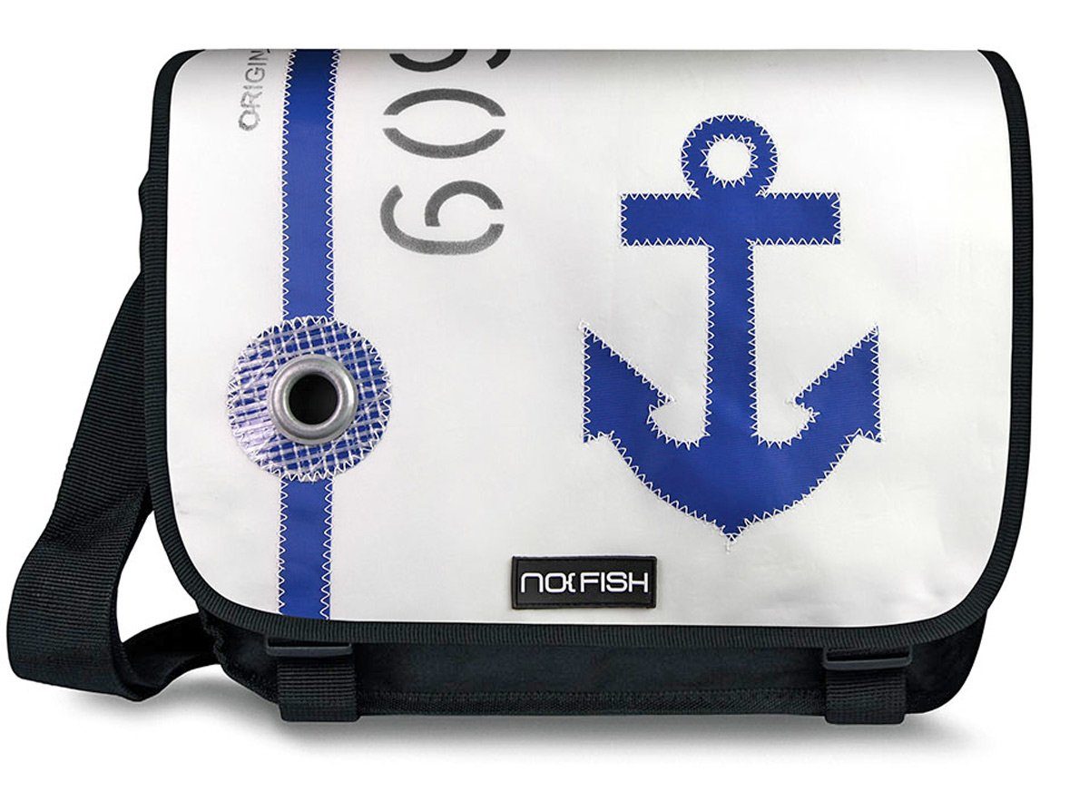 NO FISH Laptoptasche Laptop-, Schultertasche Sail L Anker, recycling Segeltuch