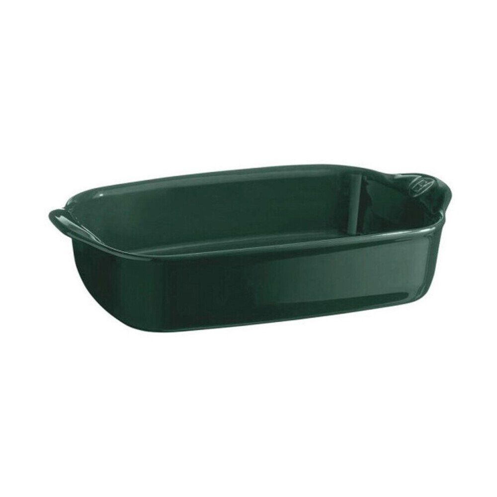 Emile Henry Auflaufform Gratinform 30x19 cm Ultime Cèdre, HR-Keramik, (1-St), 1,55l, Made in France, Keramik, mikrow.- & spülm.sicher, grün