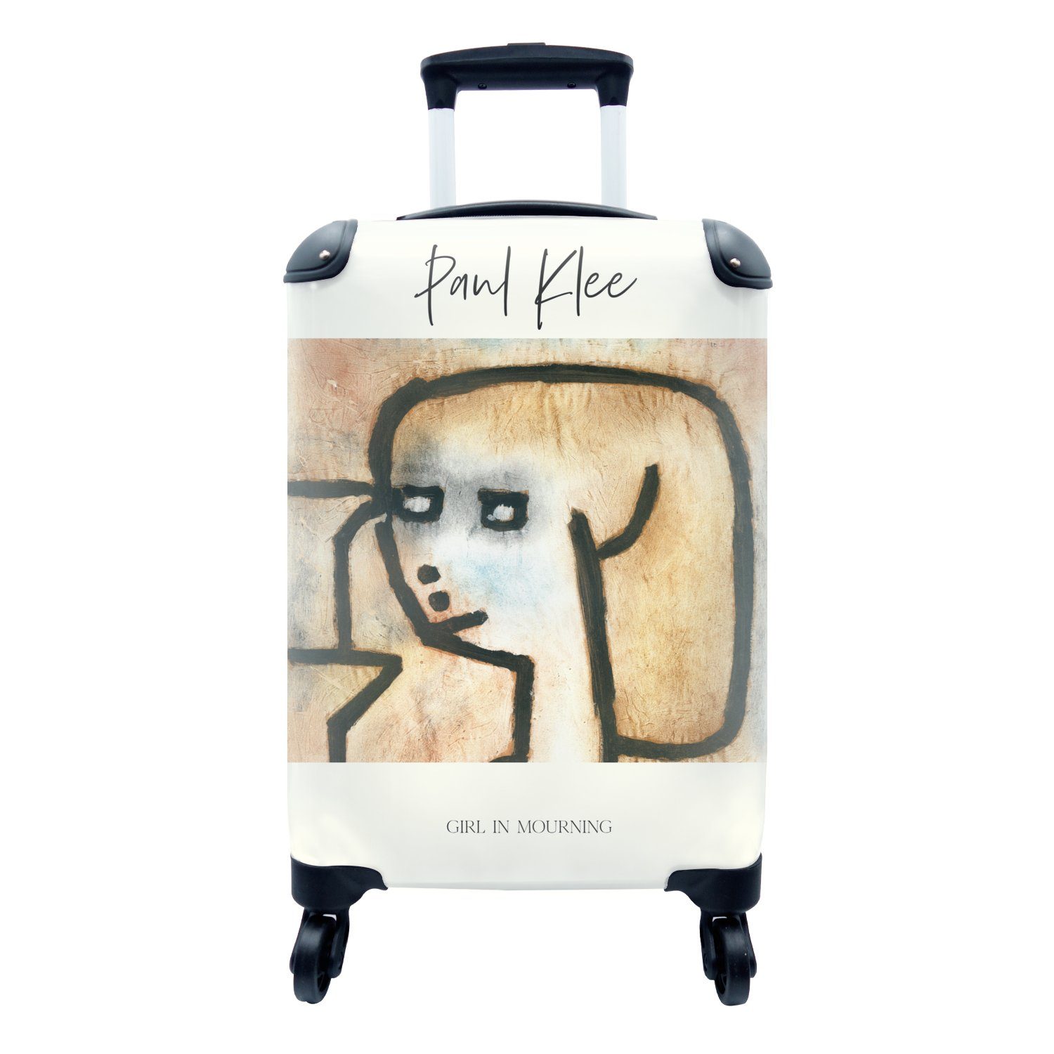 MuchoWow Handgepäckkoffer Paul Klee - Kunst - Trauerndes Mädchen, 4 Rollen, Reisetasche mit rollen, Handgepäck für Ferien, Trolley, Reisekoffer