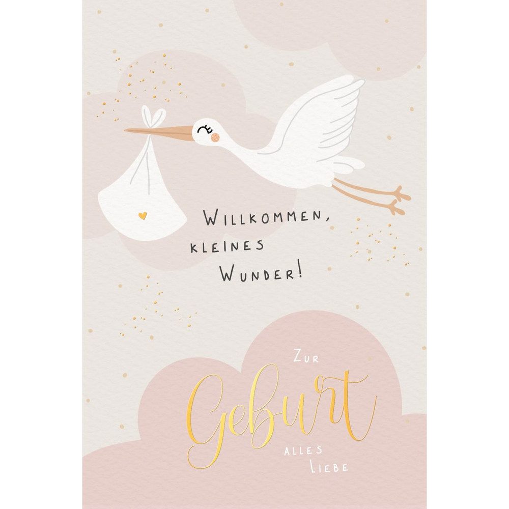 Skorpion Glückwunschkarte Glückwunschkarte - Zur Geburt alles Liebe - rosa