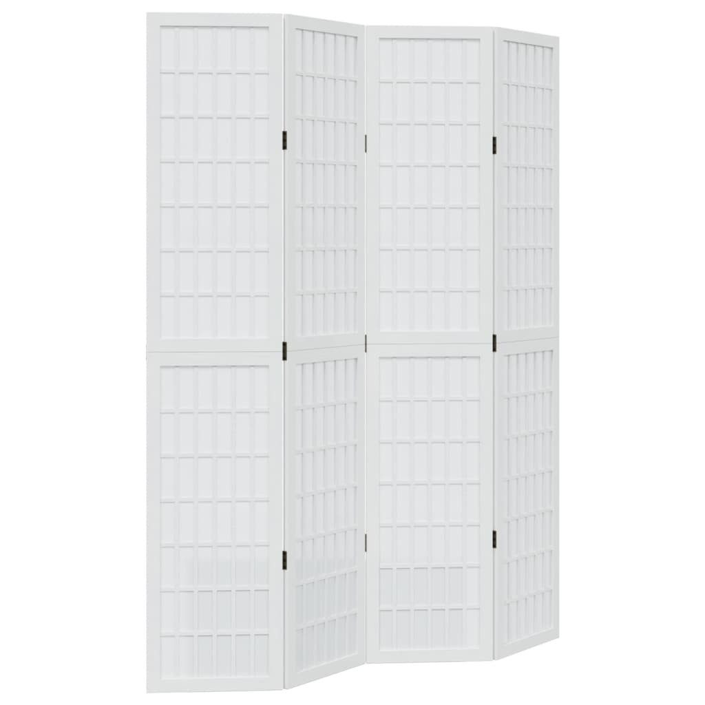 Paravent 40 x 200 cm 4-tlg Raumteiler Paravent Trennwand Spanische Wand Weiß Ma
